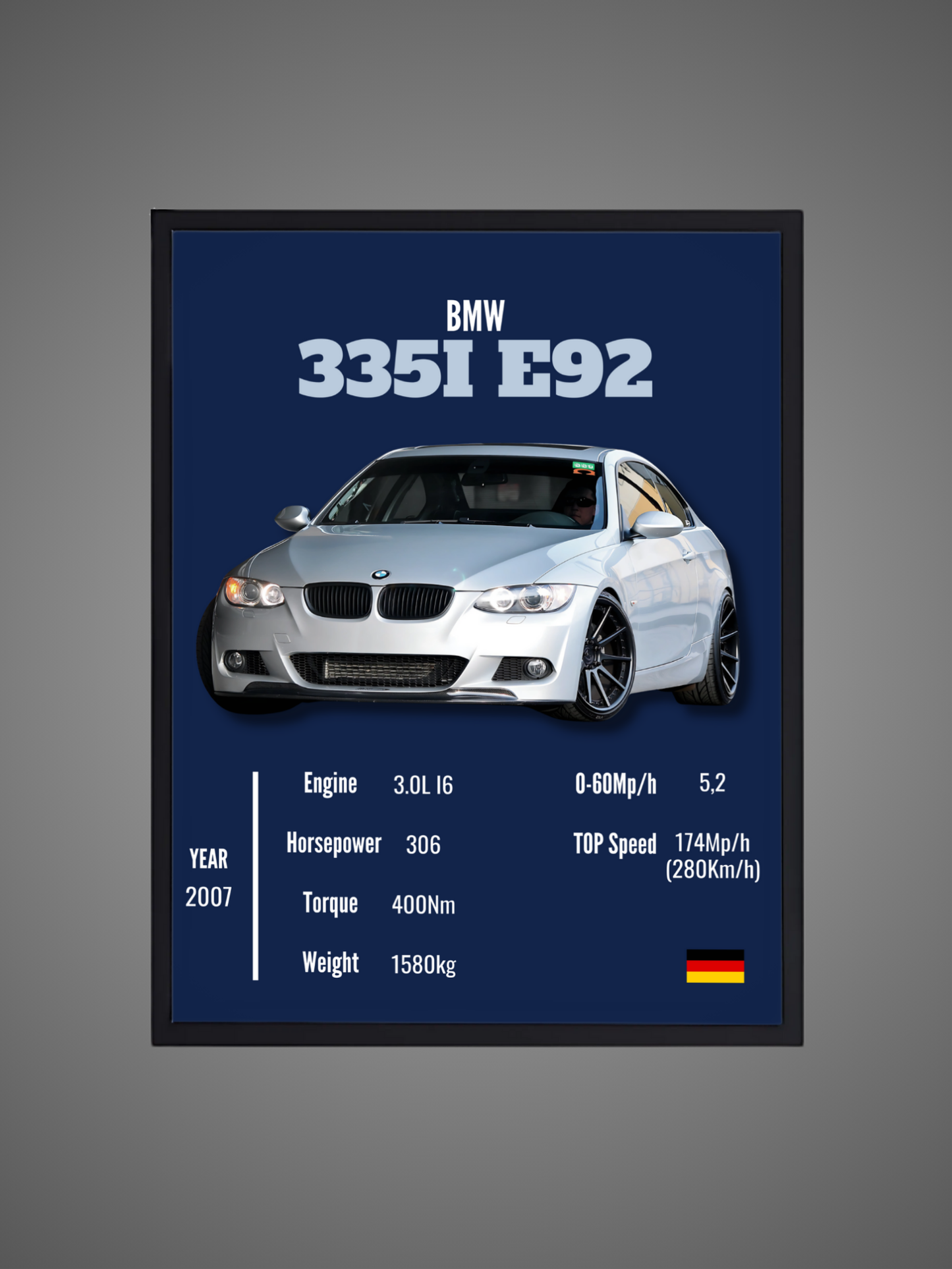 BMW 335I E92 - Wall Poster