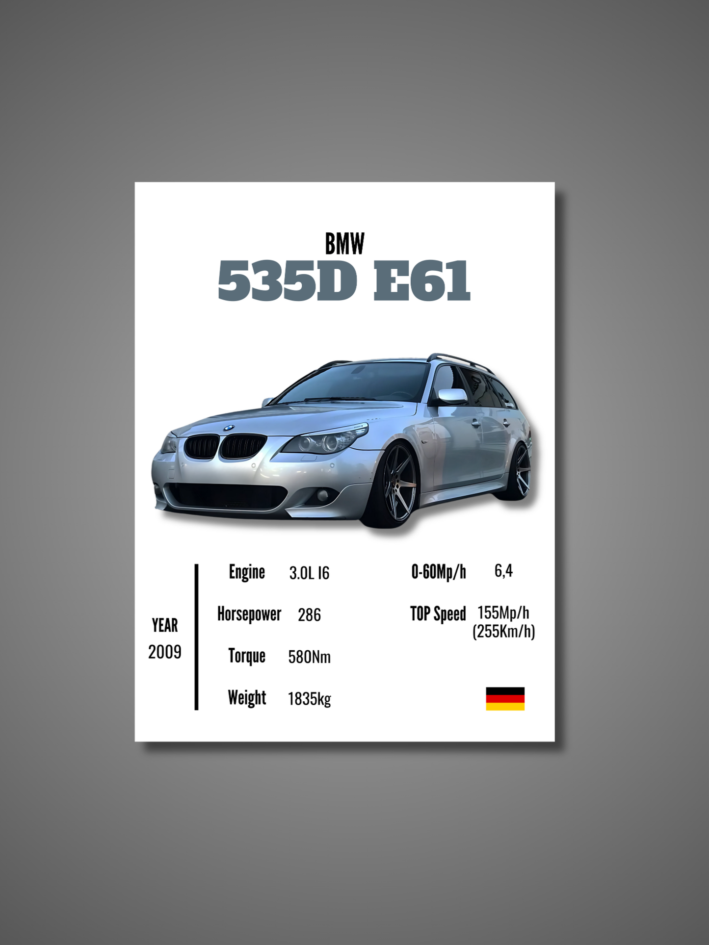 BMW 535D E61 - Wall Poster