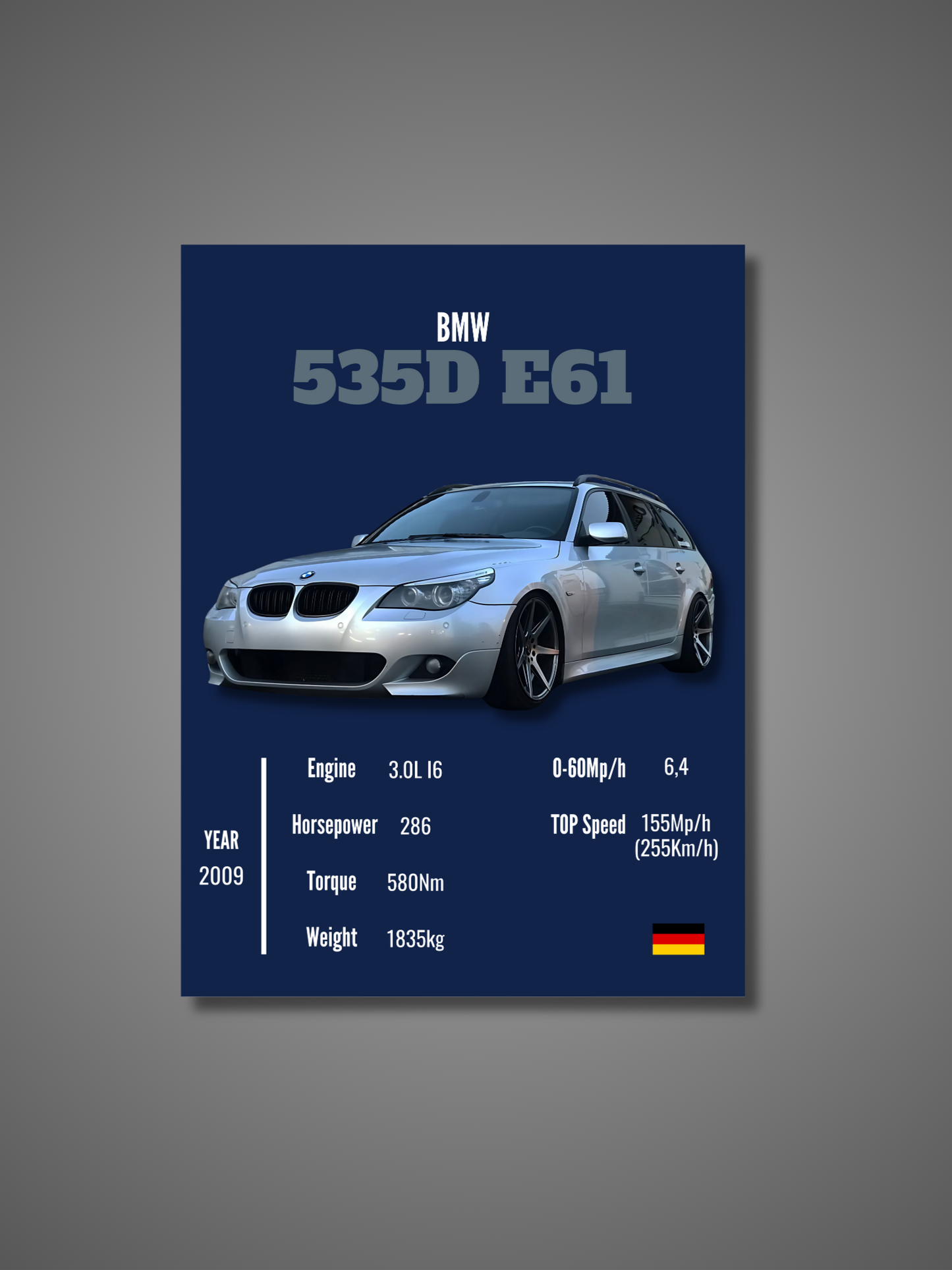 BMW 535D E61 - Wall Poster
