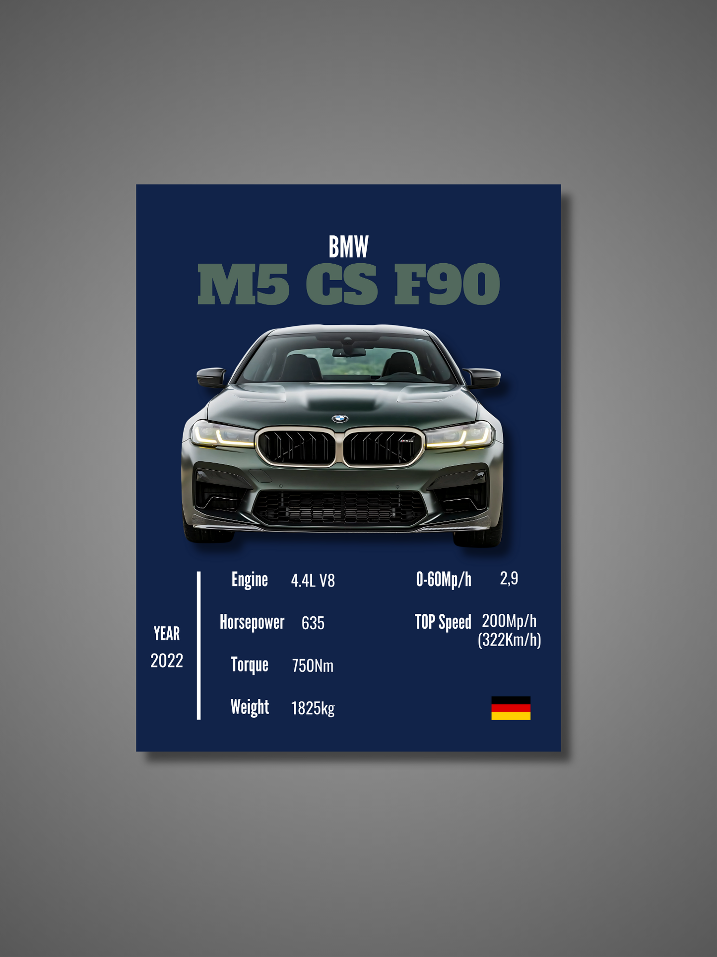 BMW M5 CS F90 - Wall Poster
