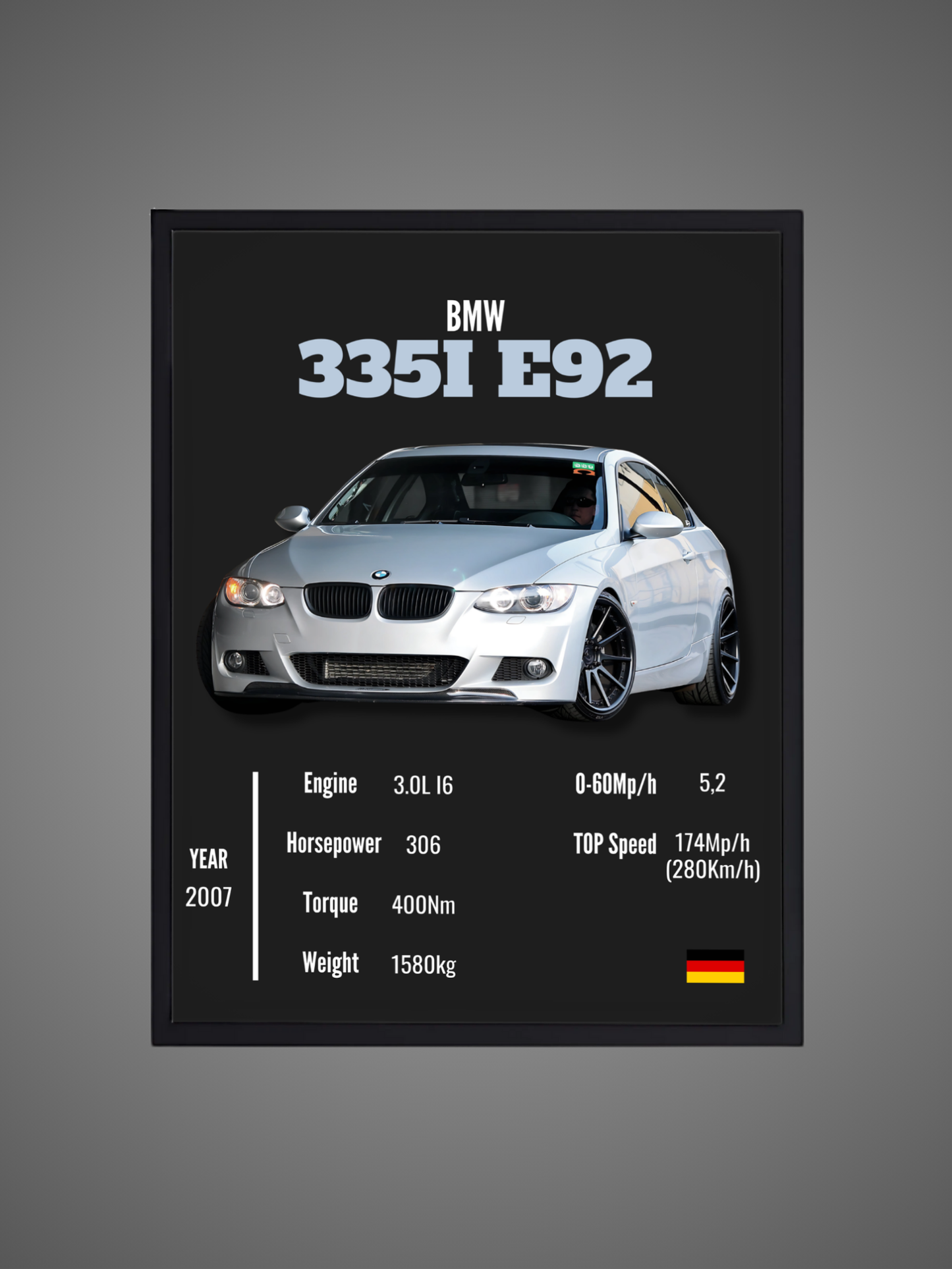 BMW 335I E92 - Wall Poster
