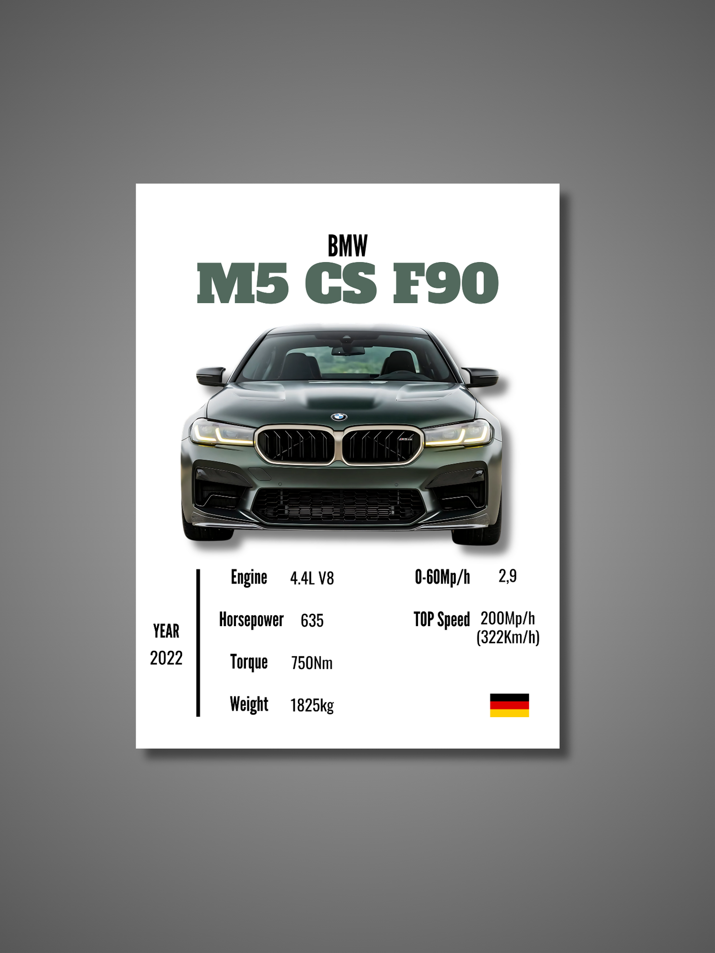 BMW M5 CS F90 - Wall Poster