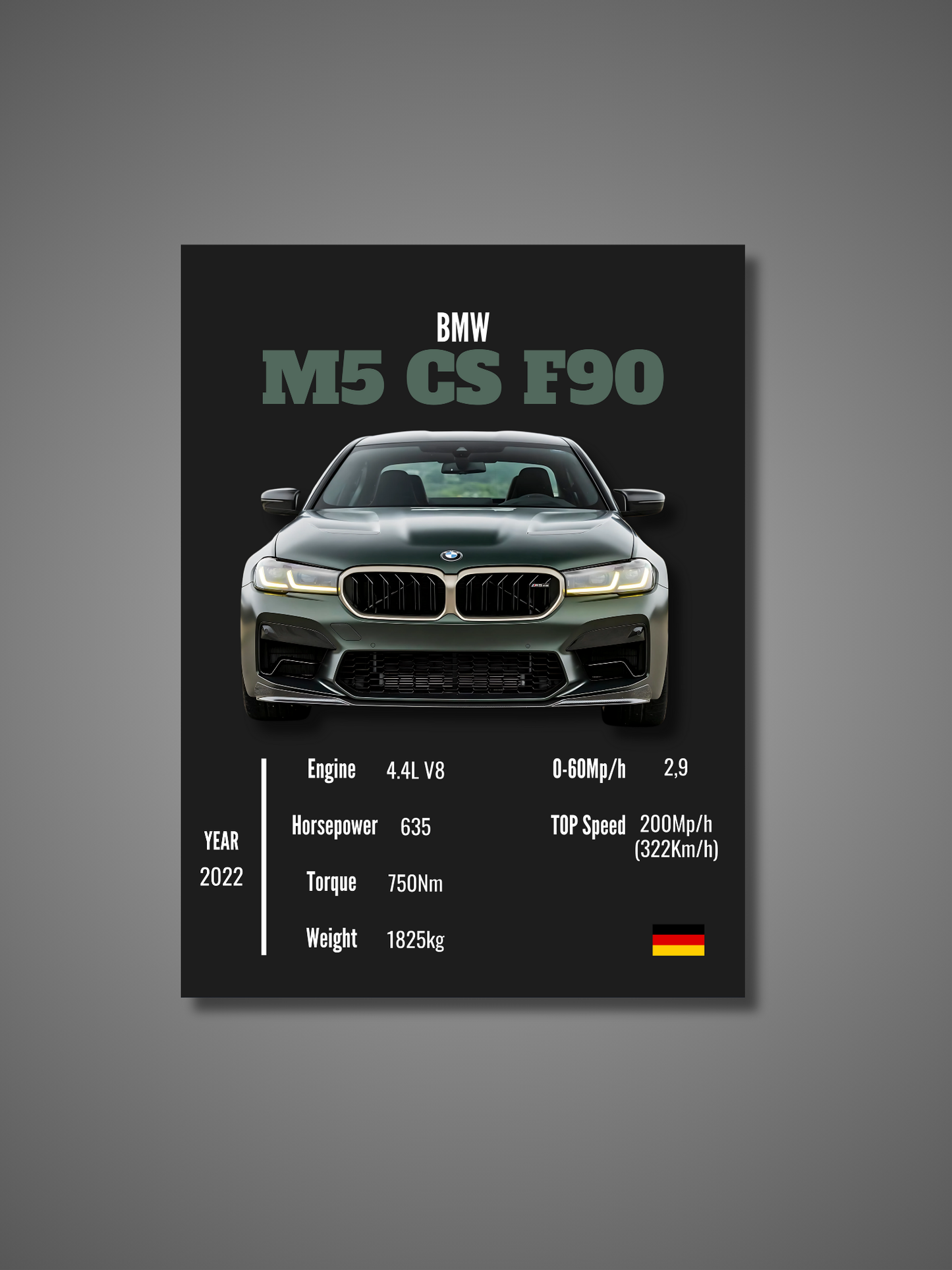 BMW M5 CS F90 - Wall Poster