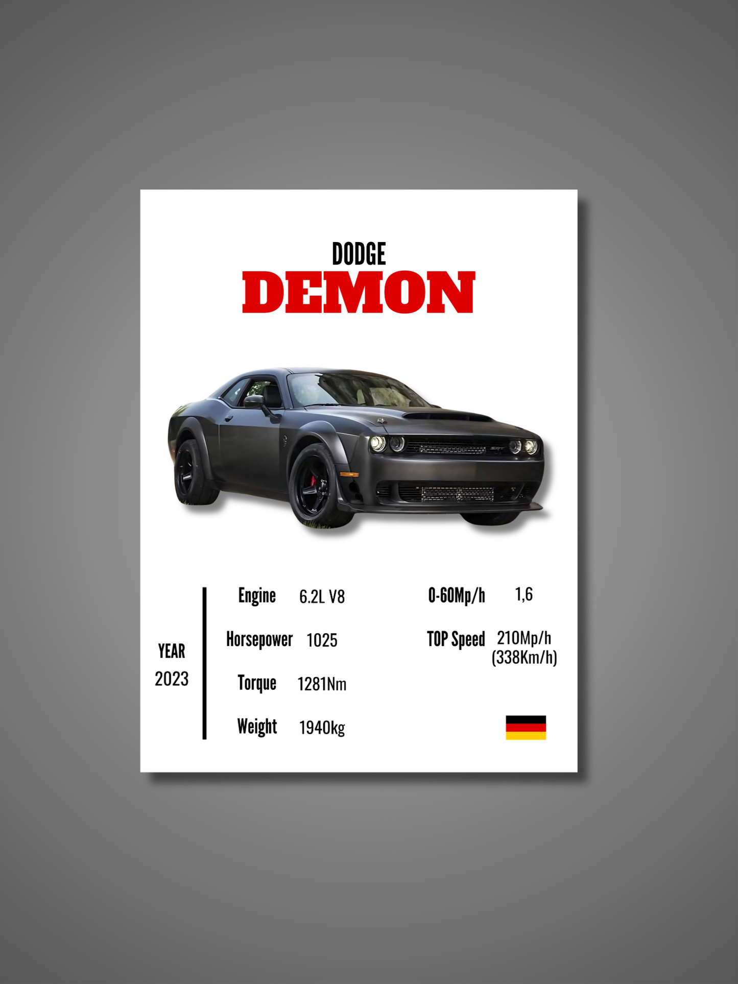 Dogde Demon - Wall Poster