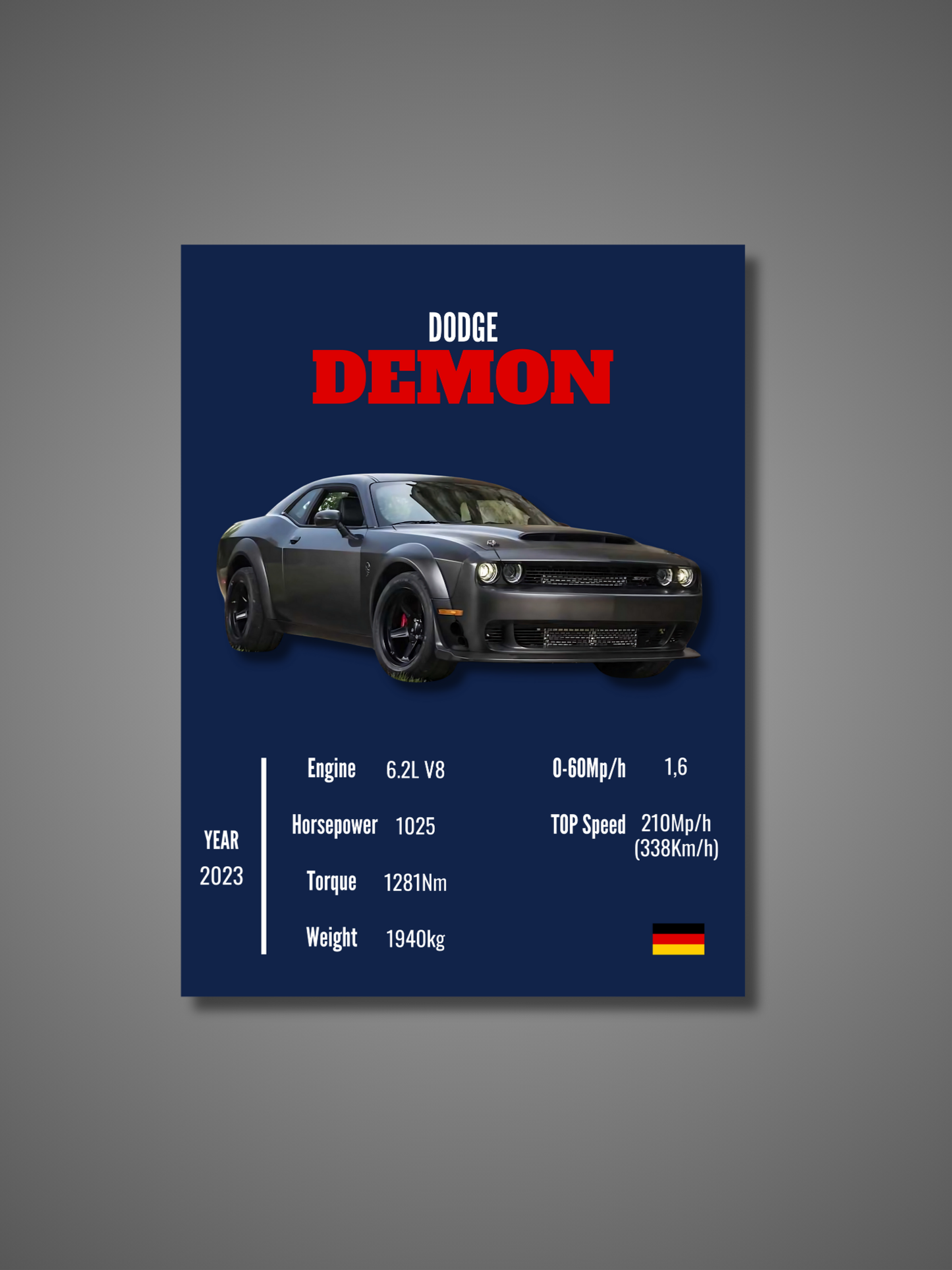 Dogde Demon - Wall Poster