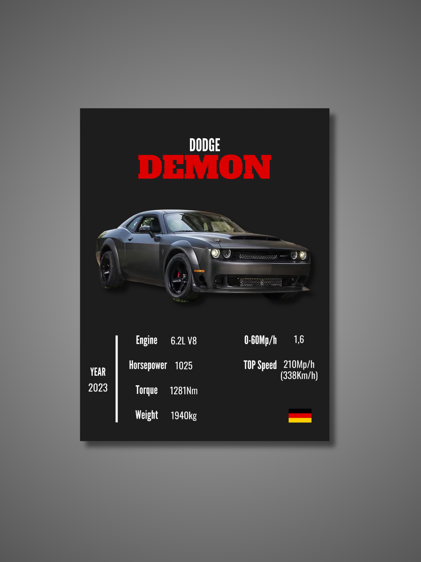 Dogde Demon - Wall Poster