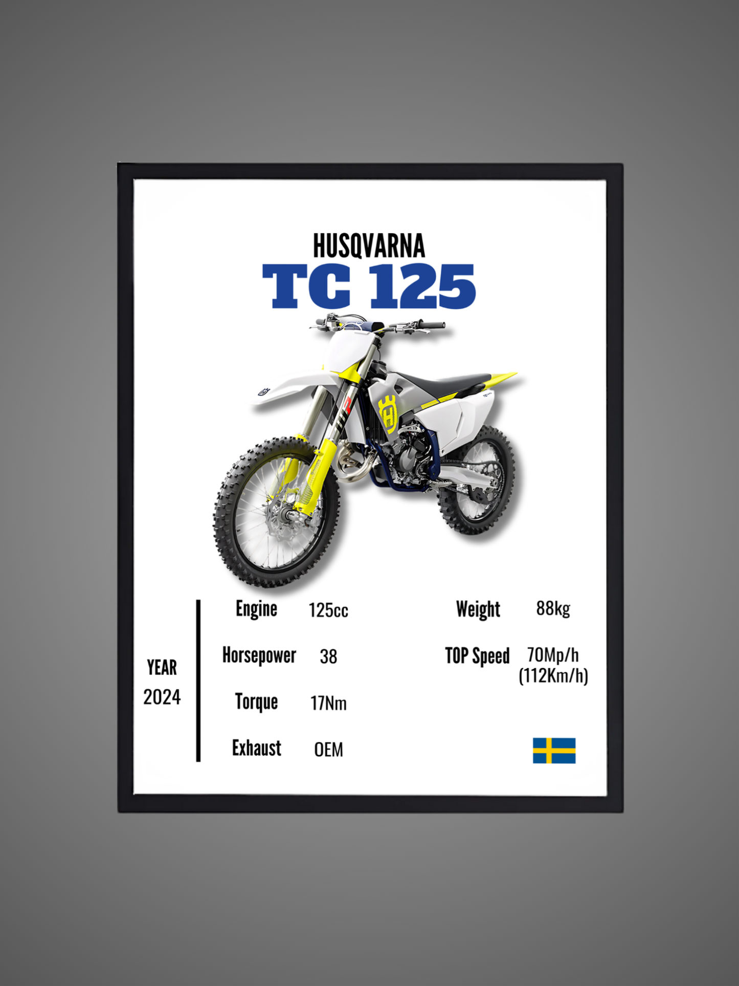 Husqvarna TC 125 - Wall Poster