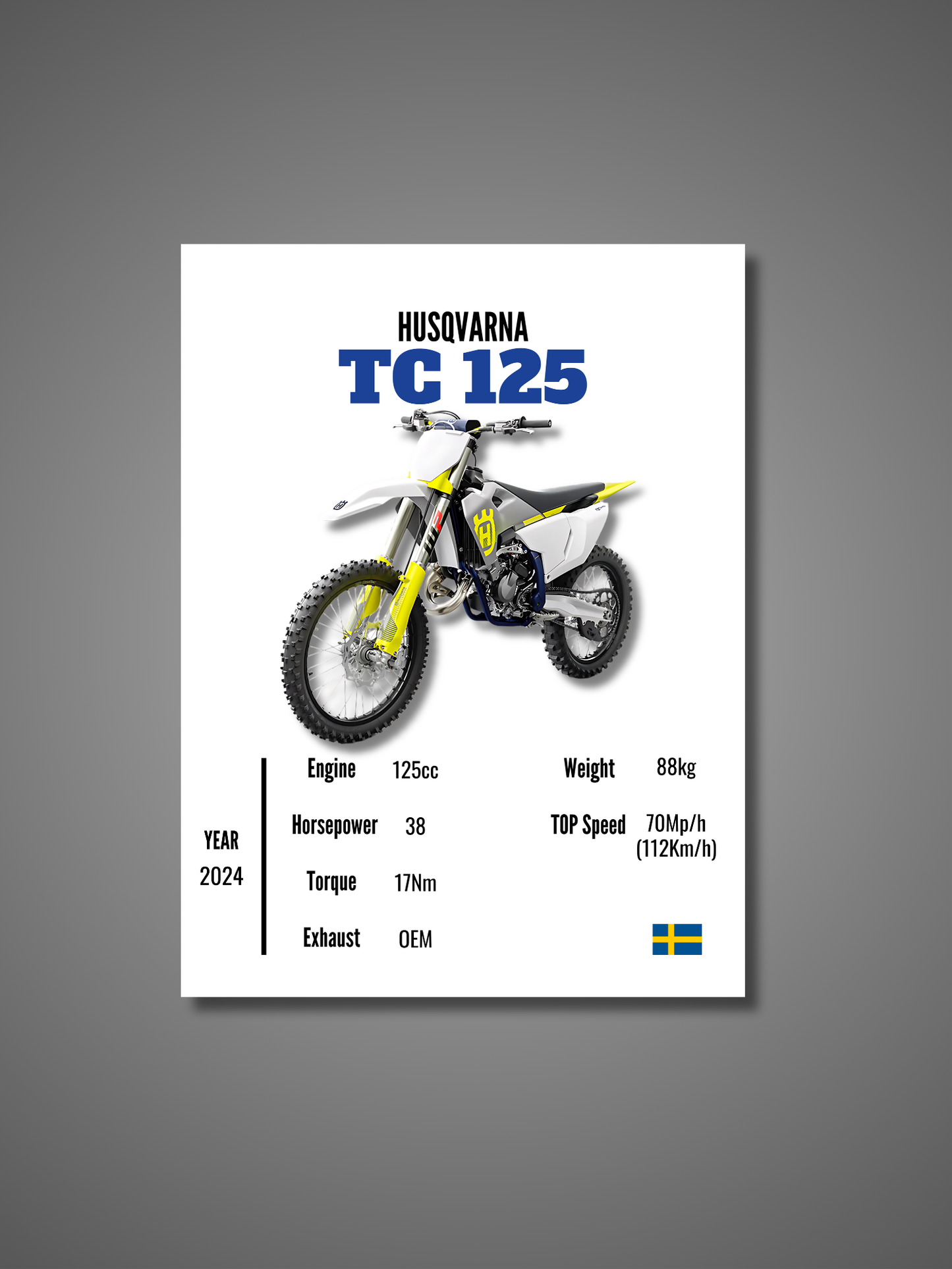 Husqvarna TC 125 - Wall Poster