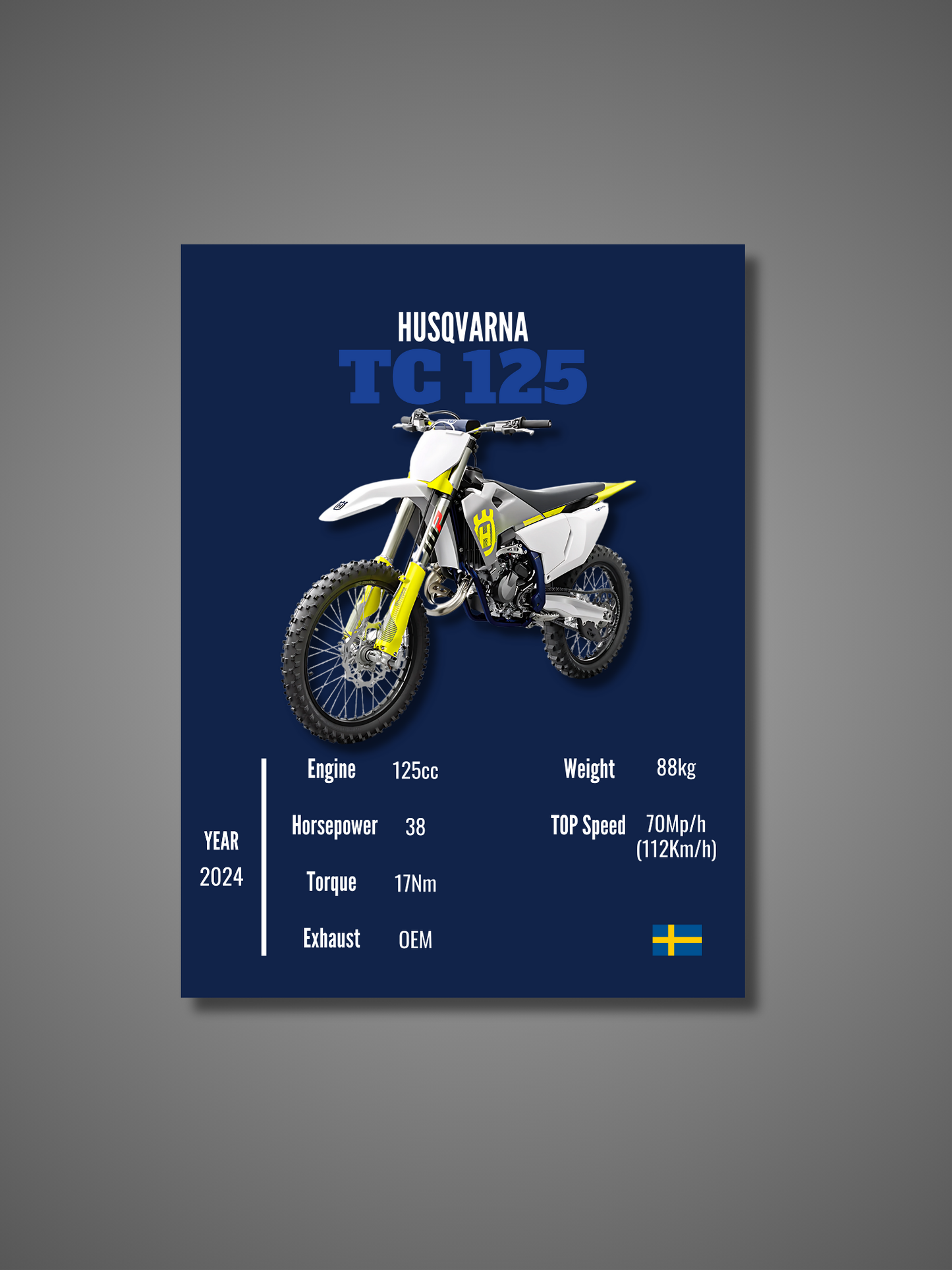 Husqvarna TC 125 - Wall Poster