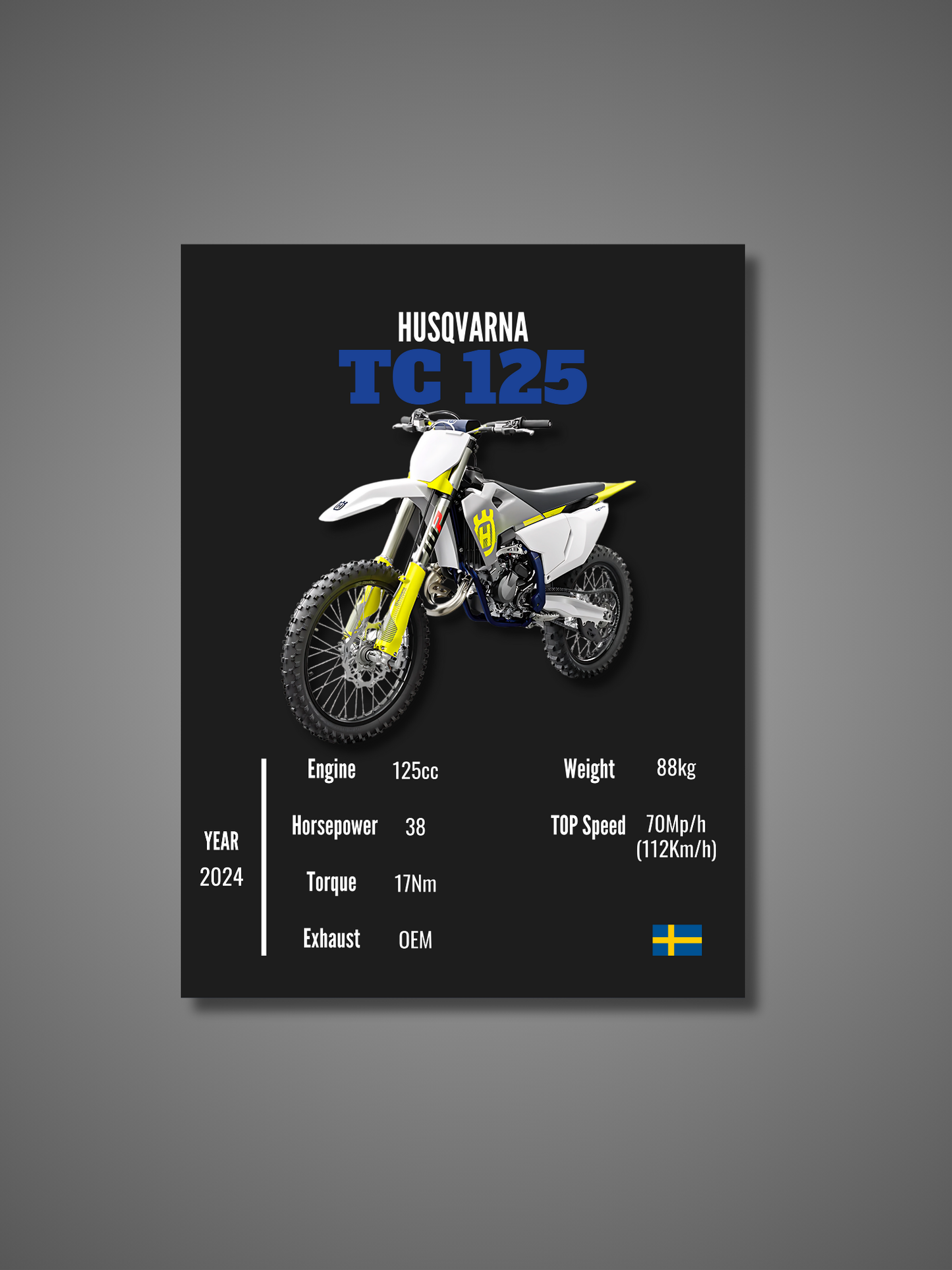Husqvarna TC 125 - Wall Poster