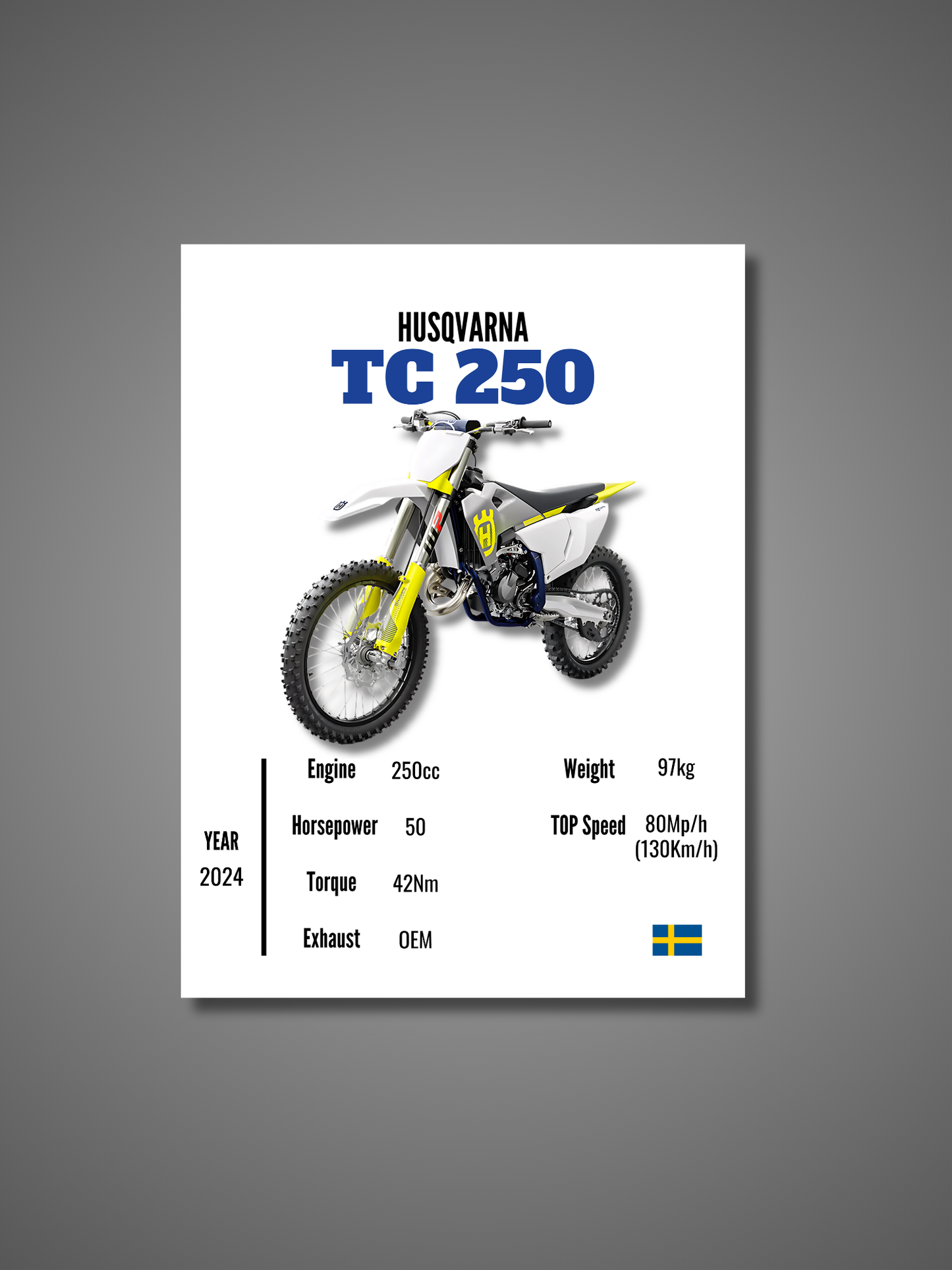 Husqvarna TC 250 - Wall Poster