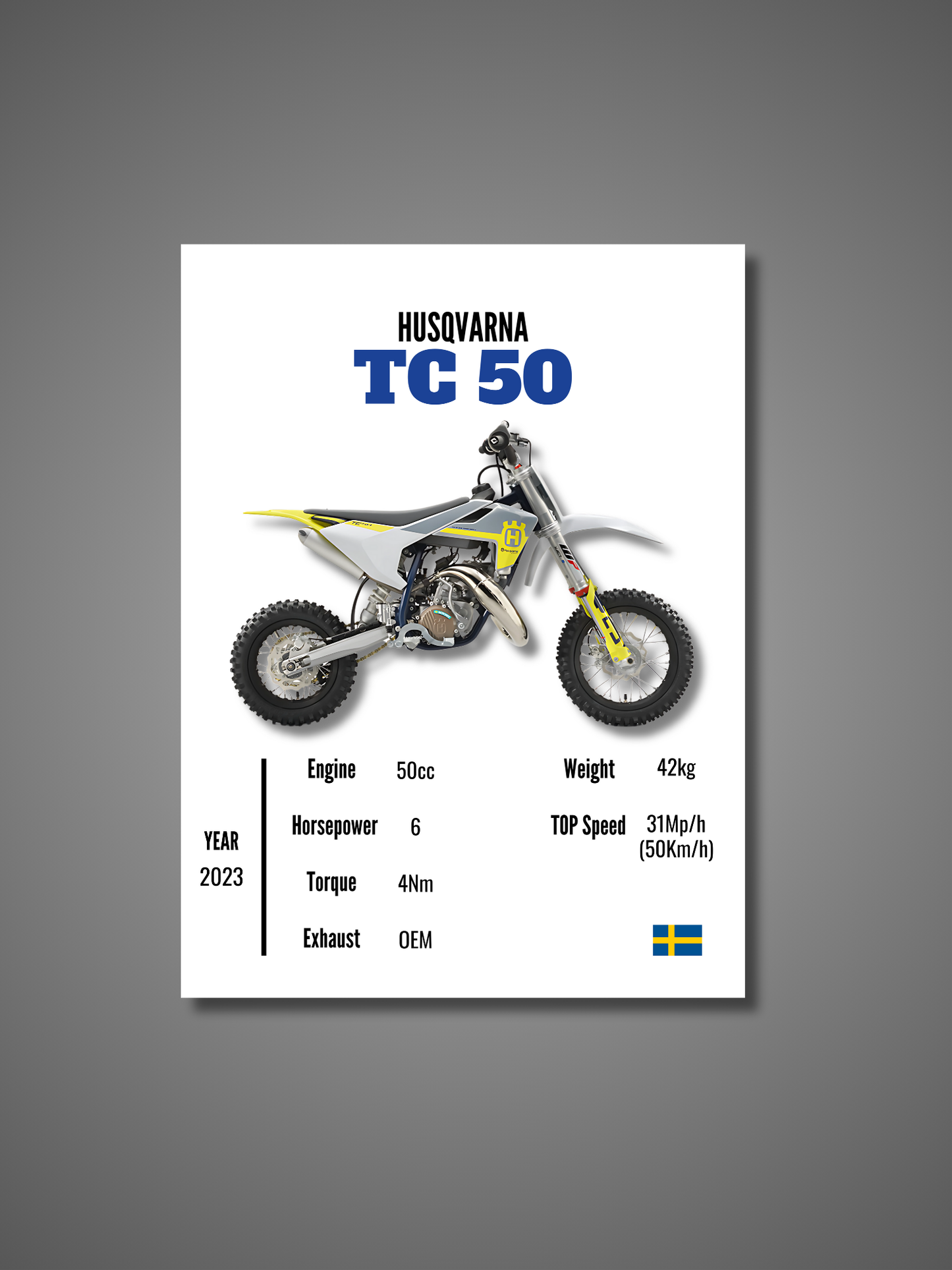 Husqvarna TC 50 - Wall Poster