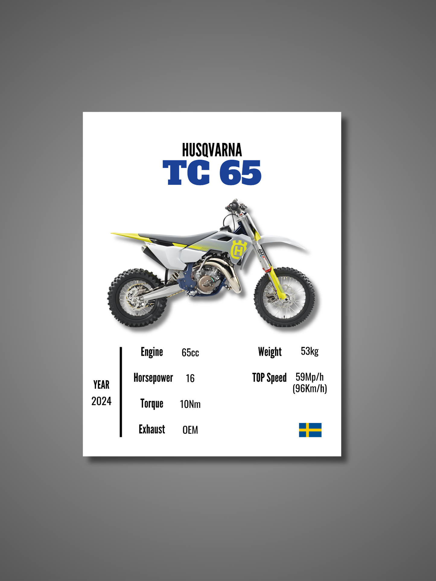 Husqvarna TC 65 - Wall Poster