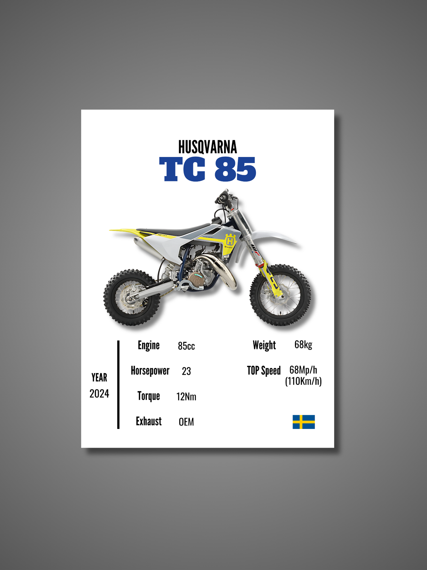 Husqvarna TC 85 - Wall Poster