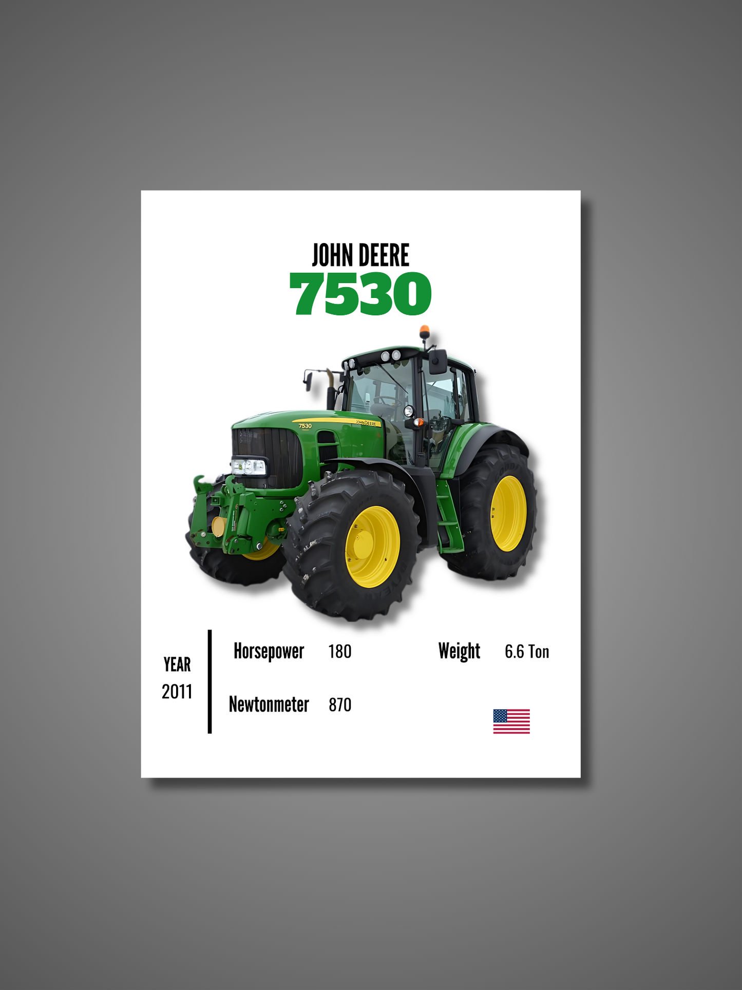 John Deere 7530 - Wall Poster