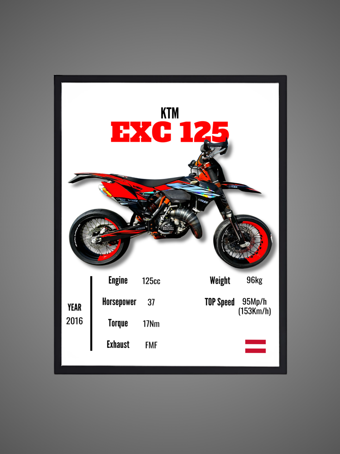 KTM EXC 125 - Wall Poster