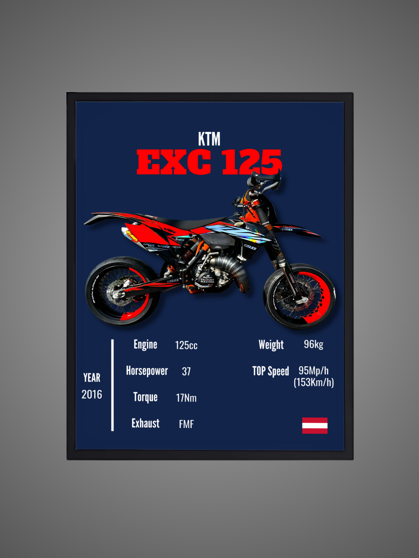 KTM EXC 125 - Wall Poster