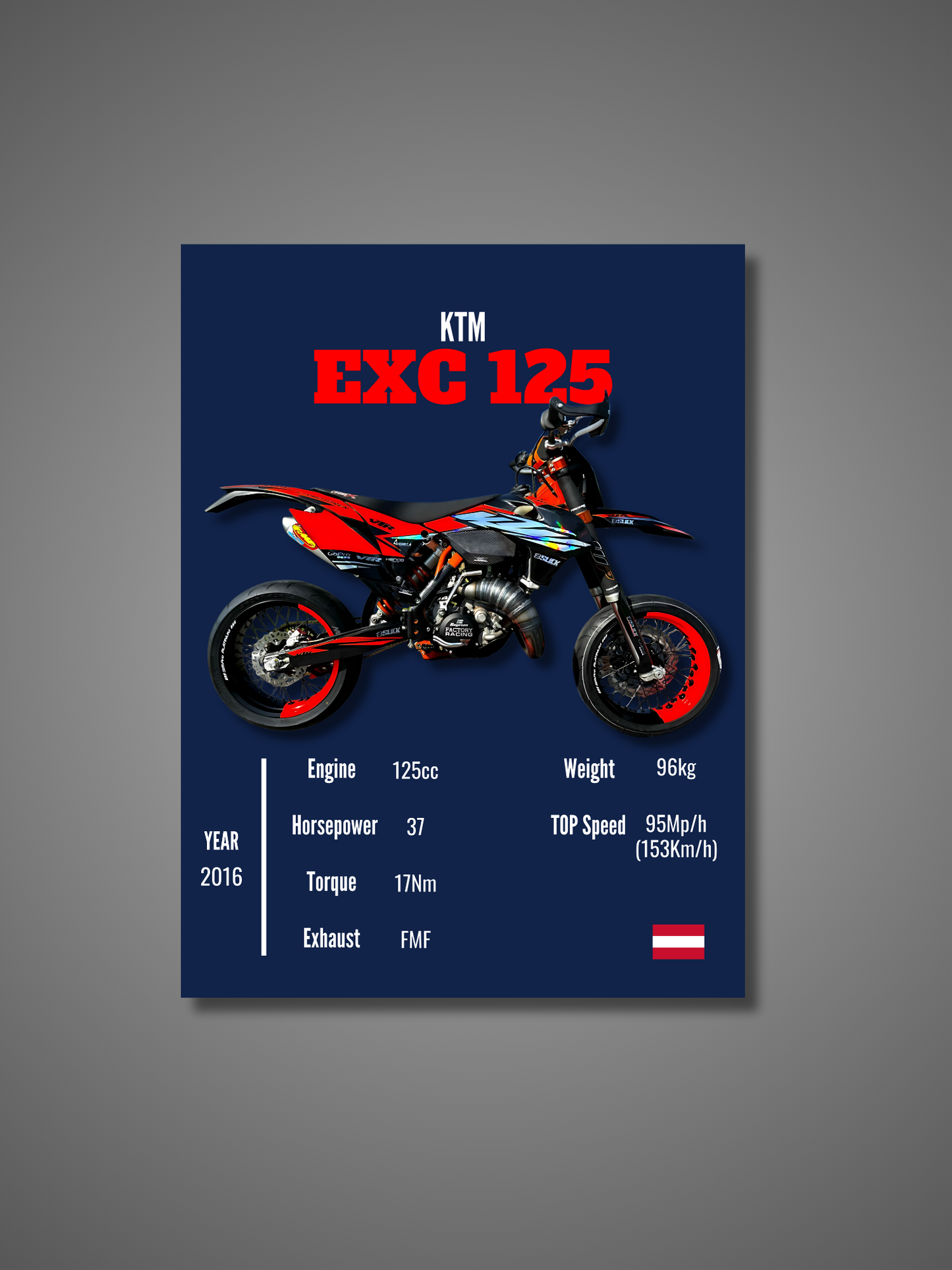 KTM EXC 125 - Wall Poster