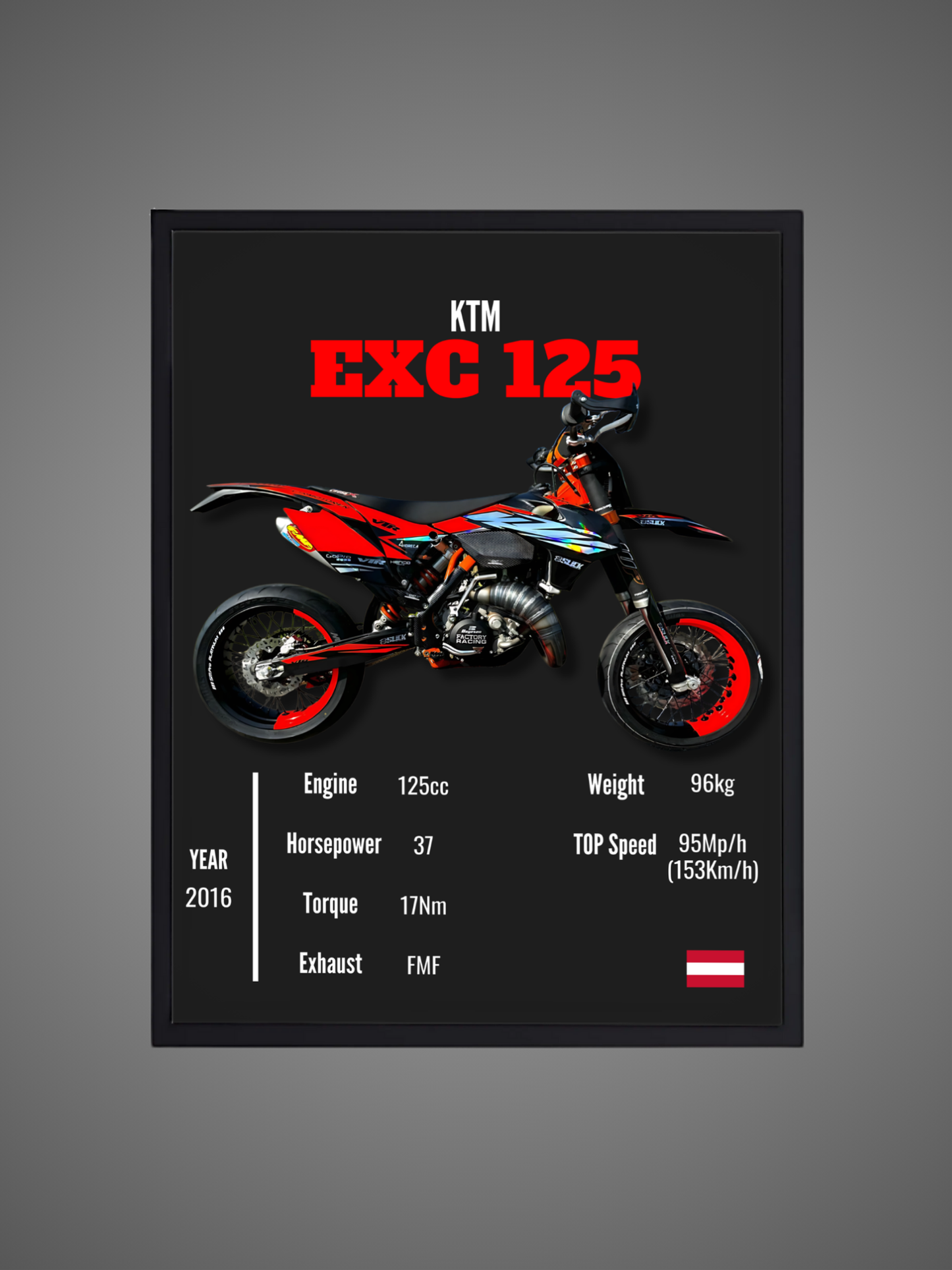 KTM EXC 125 - Wall Poster