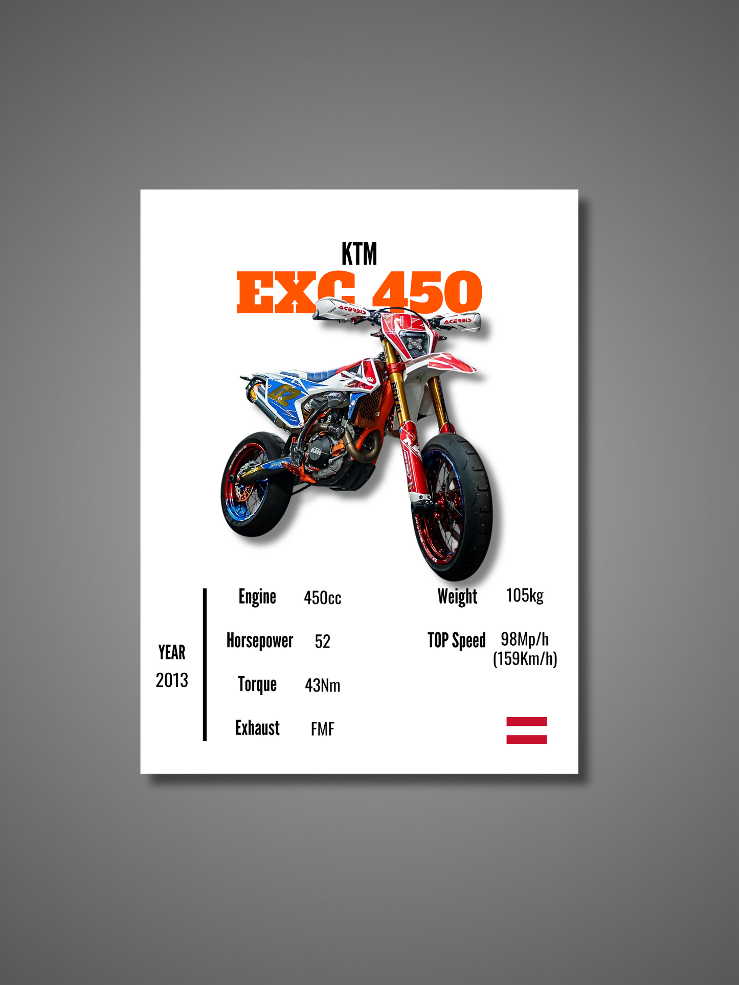 KTM EXC 450 - Wall Poster