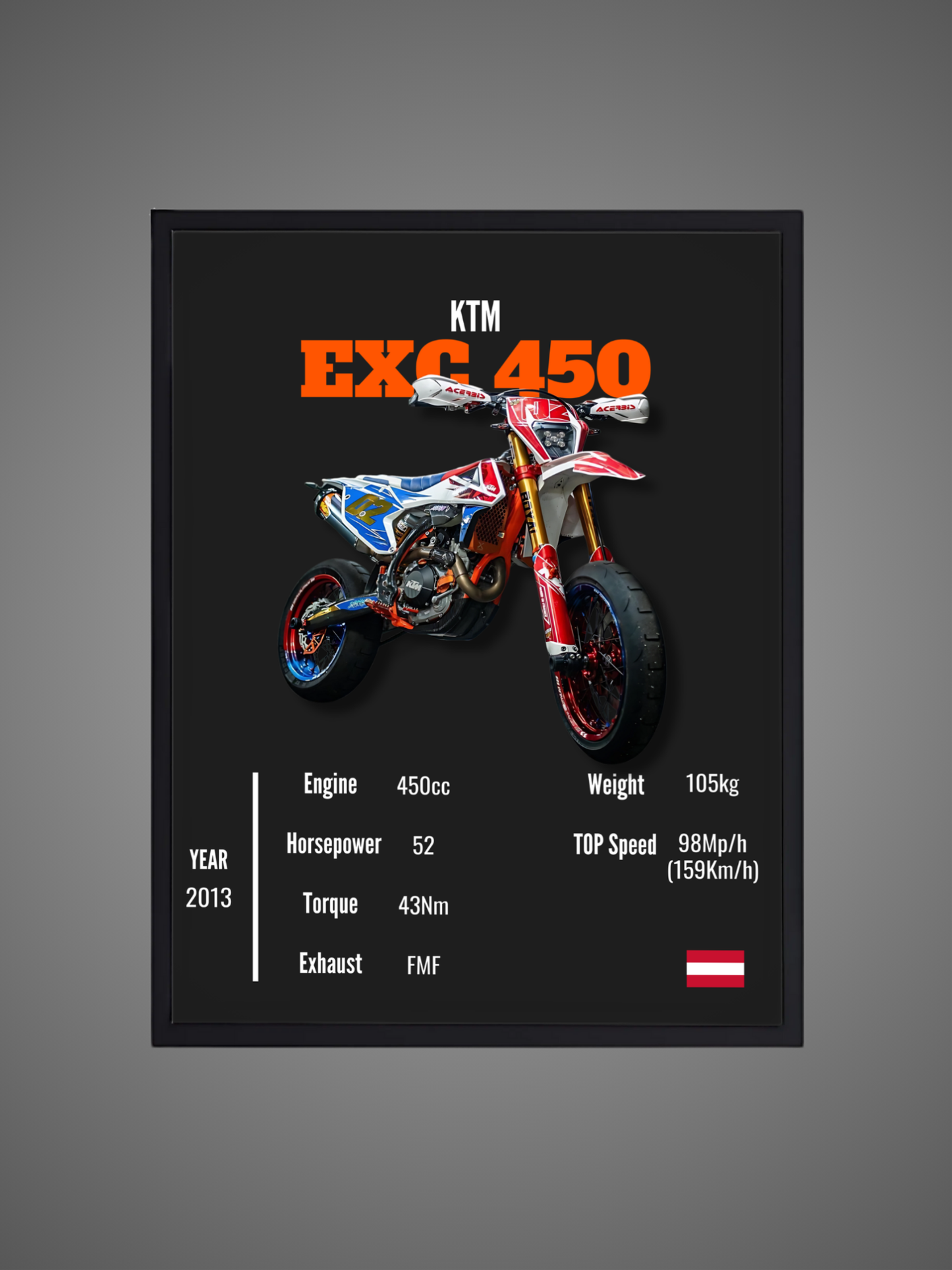 KTM EXC 450 - Wall Poster