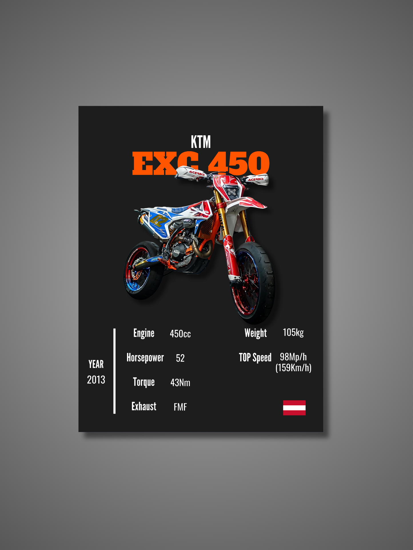 KTM EXC 450 - Wall Poster