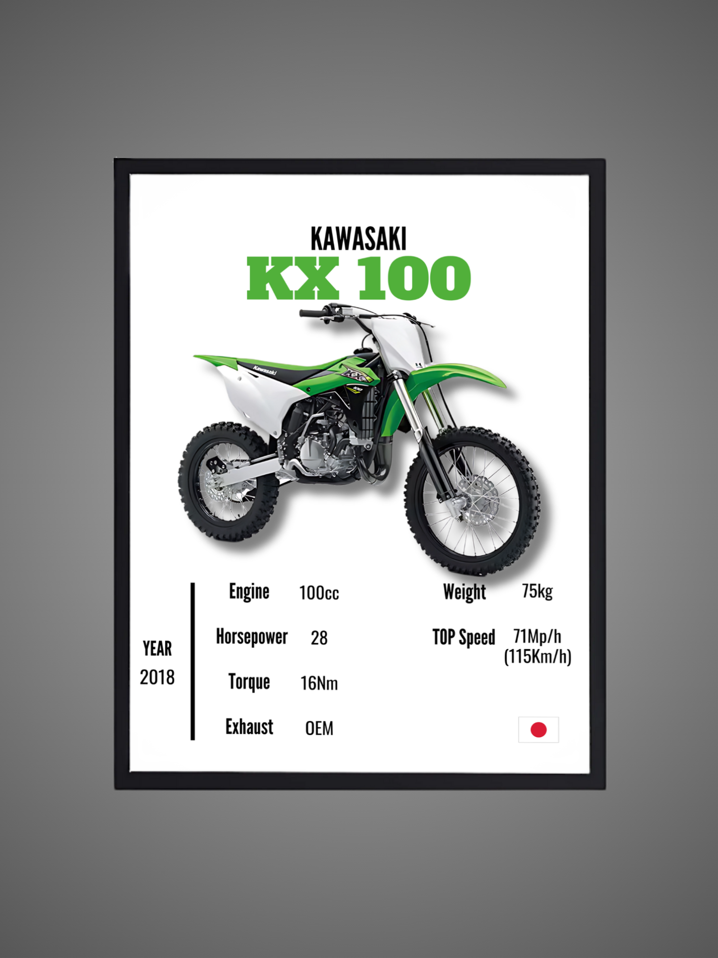 Kawasaki KX 100 - Wall Poster