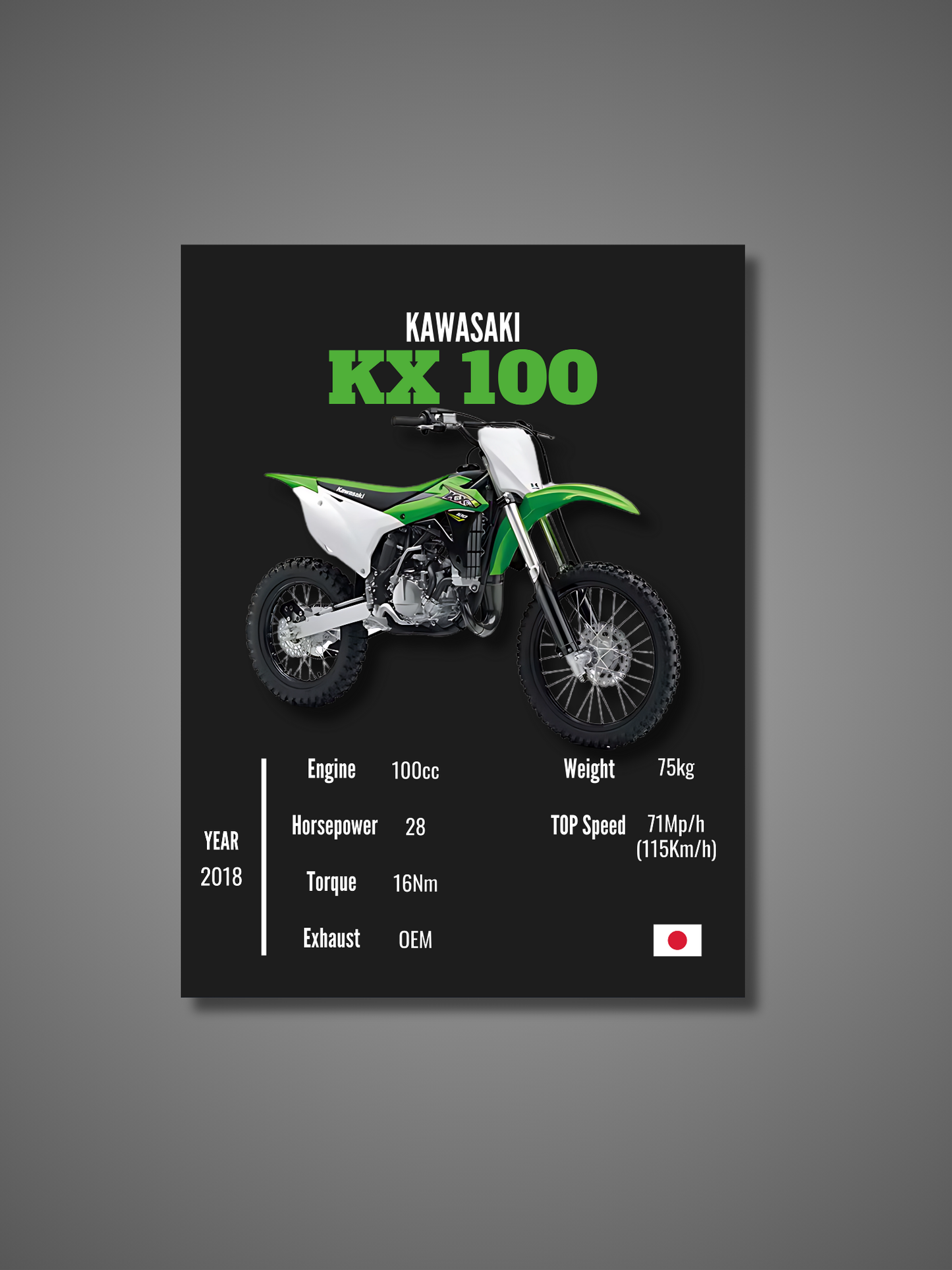 Kawasaki KX 100 - Wall Poster