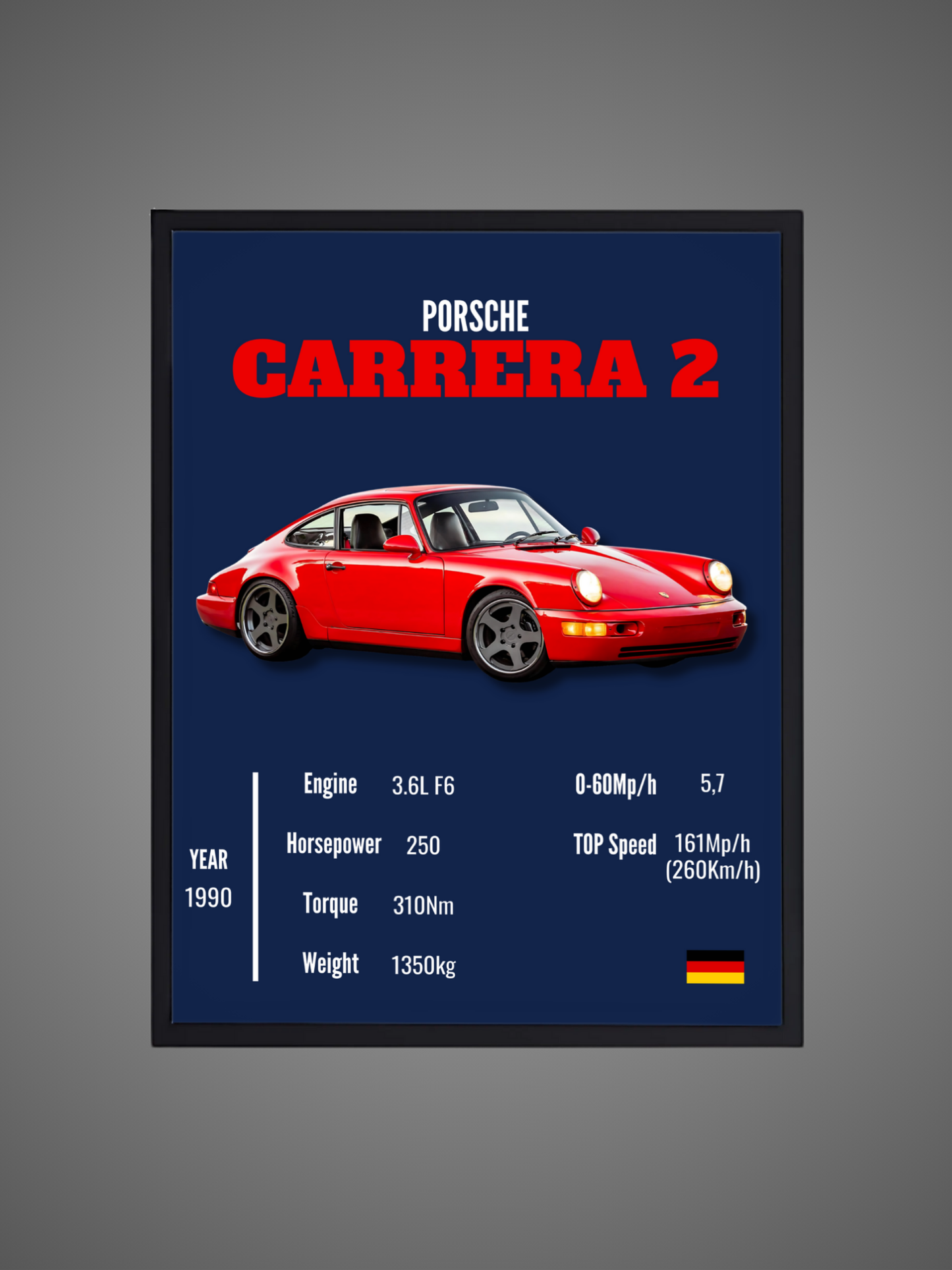 Porsche 911 Carrera 2 - Wall Poster
