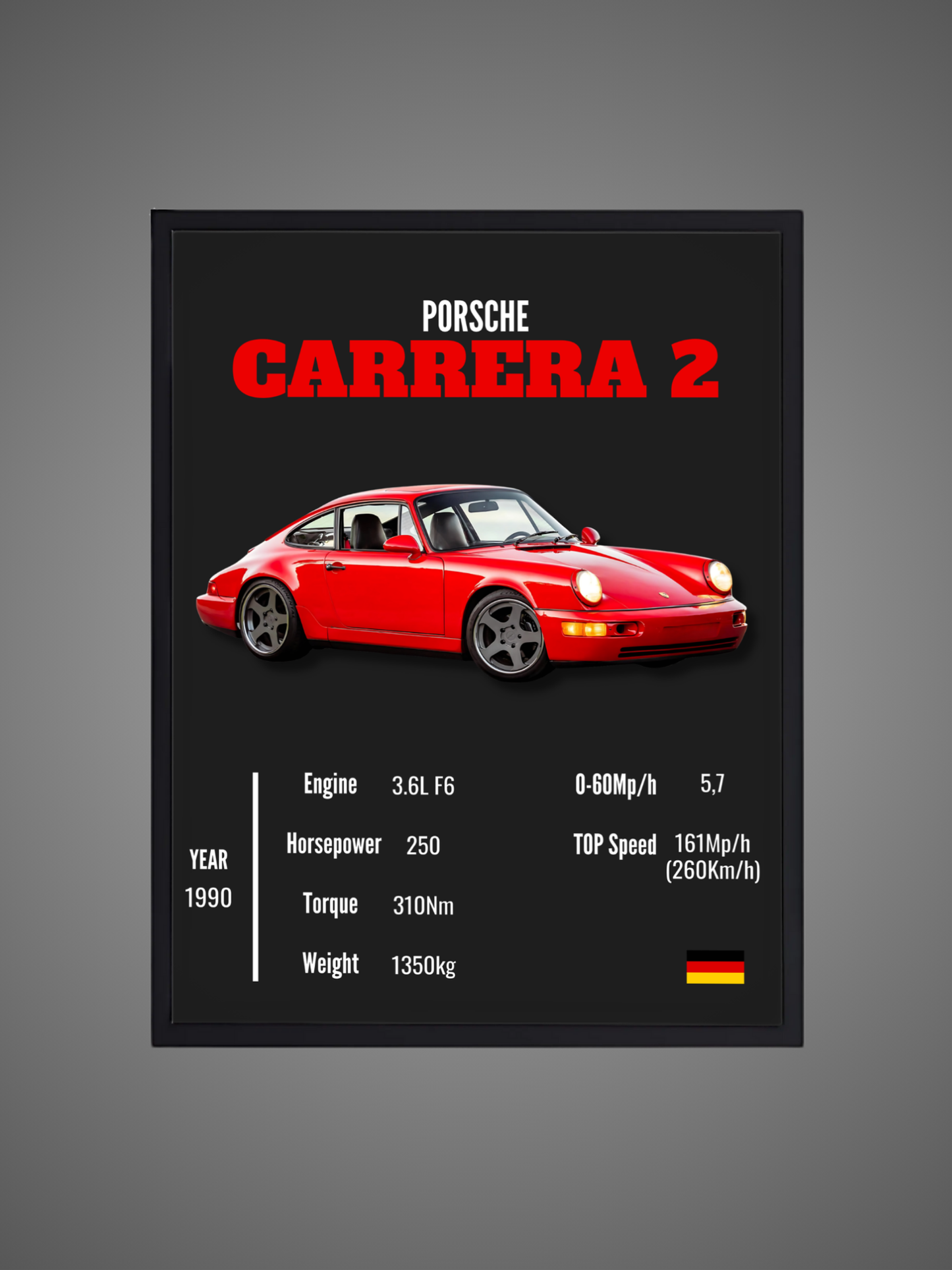 Porsche 911 Carrera 2 - Wall Poster