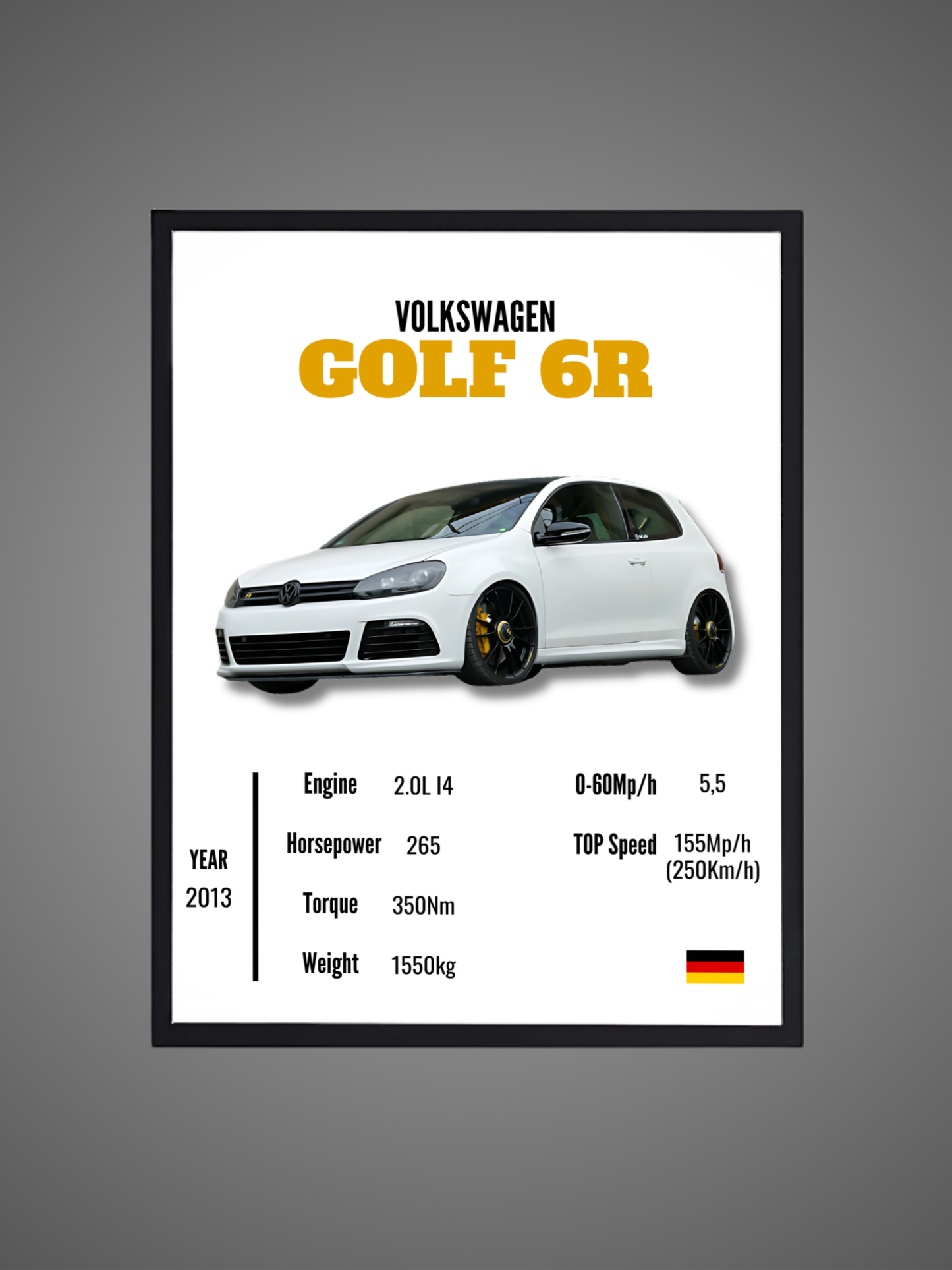VW Golf 6R - Wall Poster