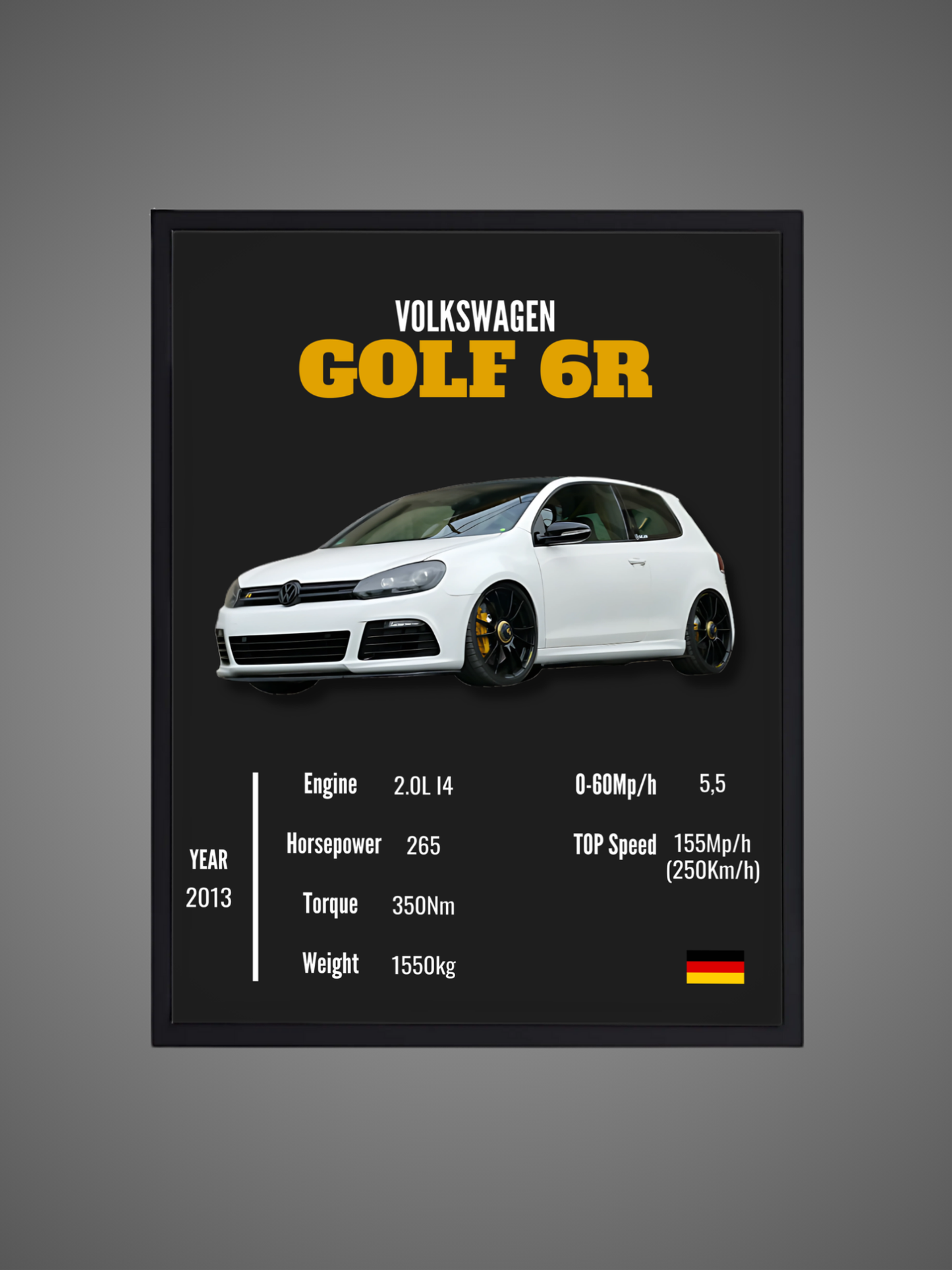 VW Golf 6R - Wall Poster