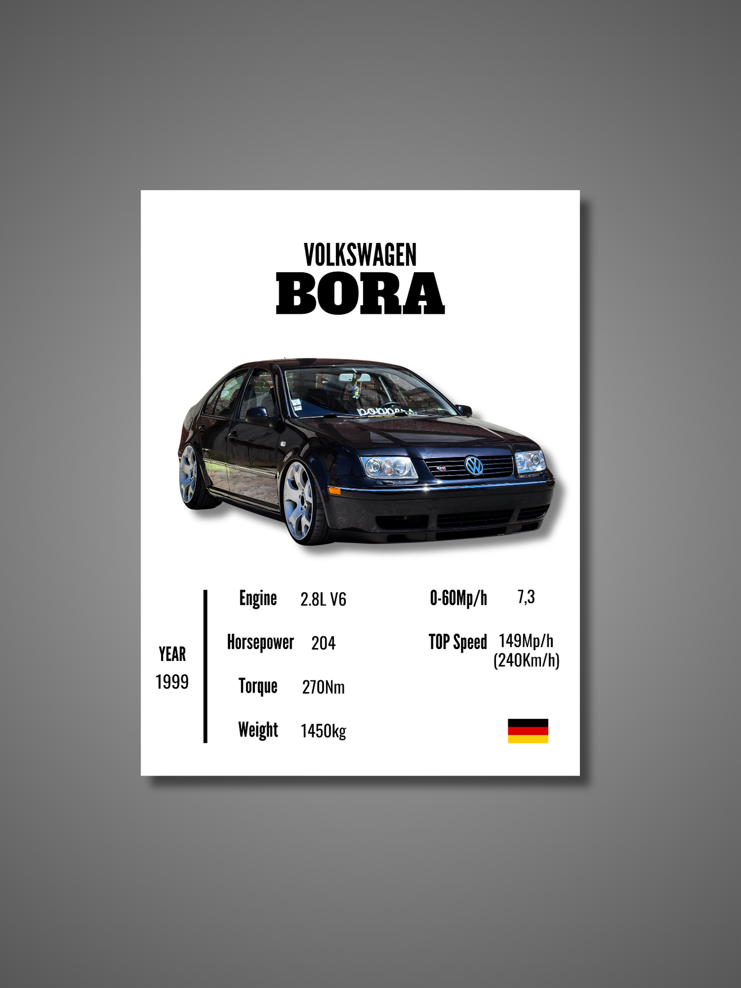 Volkswagen Bora - Wall Poster