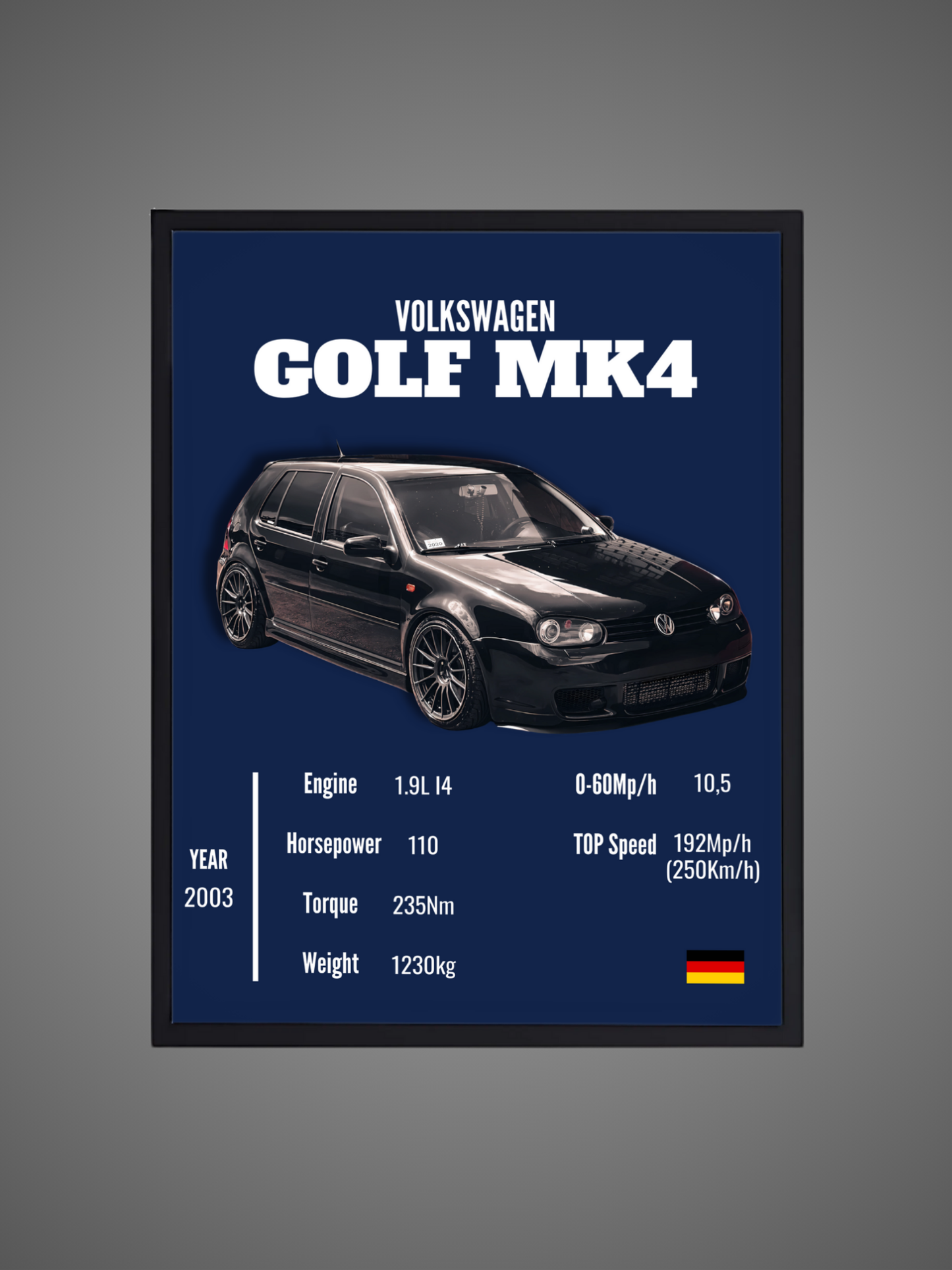 Volkswagen Golf MK4 - Wall Poster