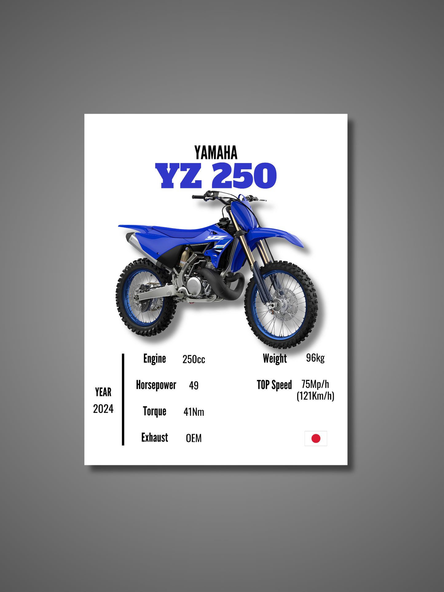 Yamaha YZ 250 - Wall Poster