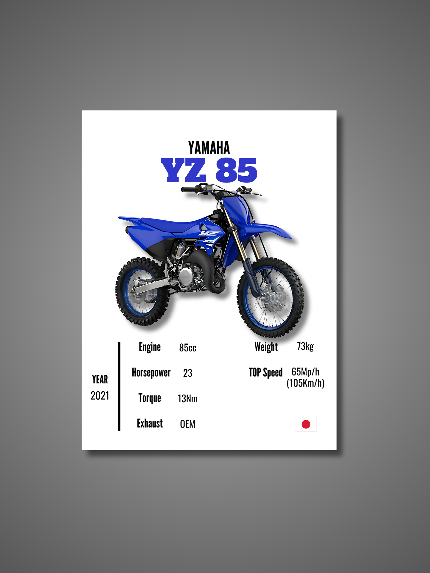 Yamaha YZ 85 - Wall Poster
