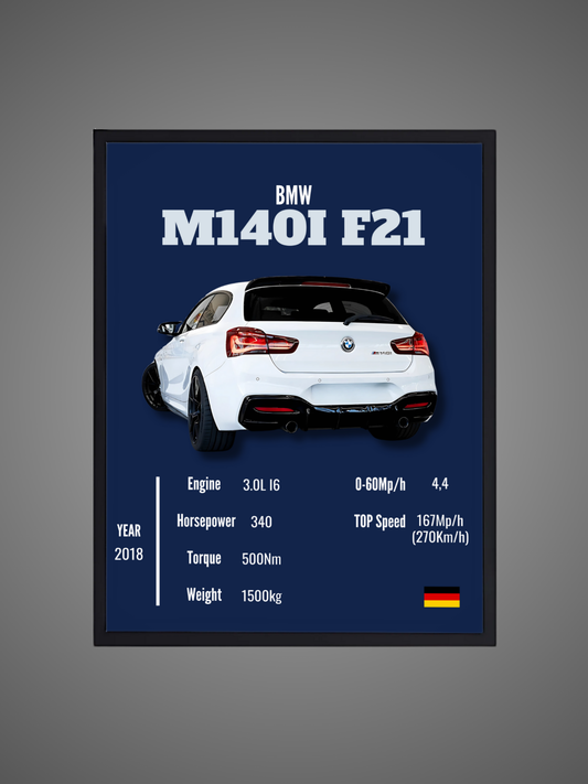 BMW M140I F21 - Wall Poster