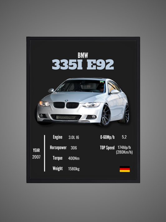 BMW 335I E92 - Wall Poster