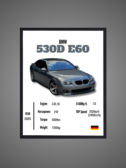BMW 530D E60 - Wall Poster