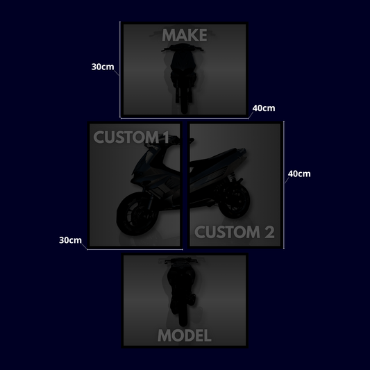 Custom Knallert Plakat Sæt – 4 Dele