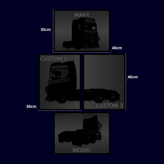 Custom Lastbil Plakat Sæt – 4 Dele