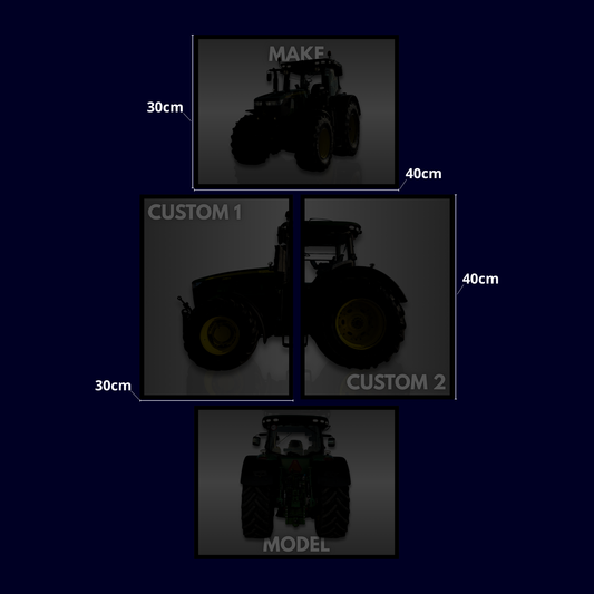 Custom Traktor Plakat Sæt – 4 Dele