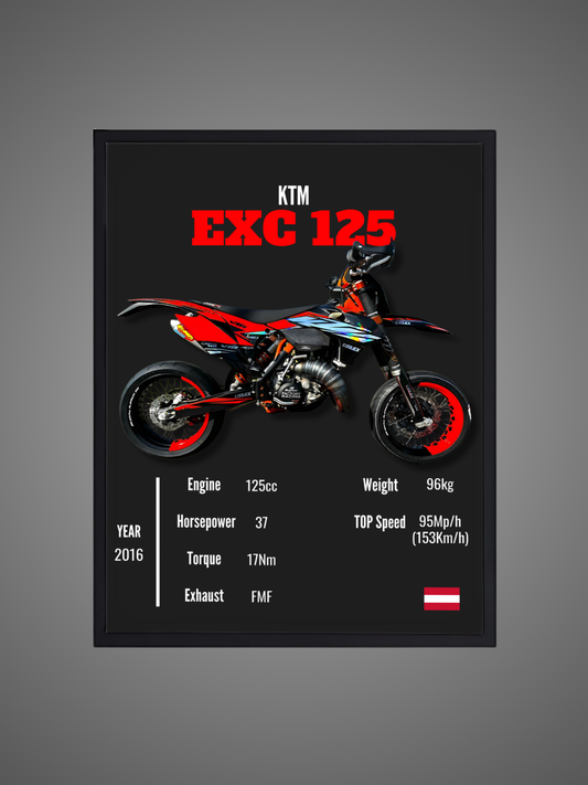KTM EXC 125 - Wall Poster