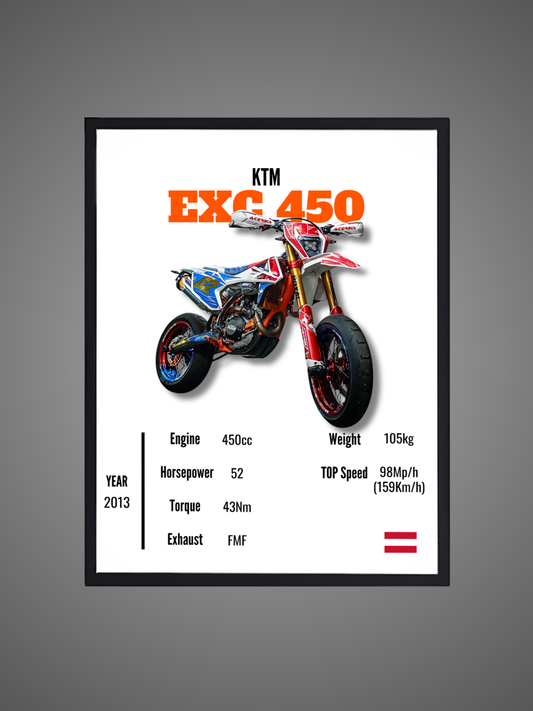 KTM EXC 450 - Wall Poster