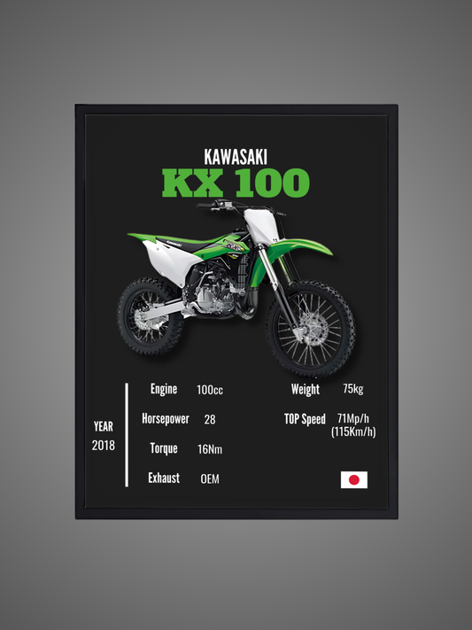 Kawasaki KX 100 - Wall Poster