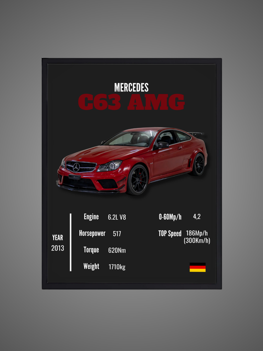 Mercedes C63 AMG (W204) - Wall Poster