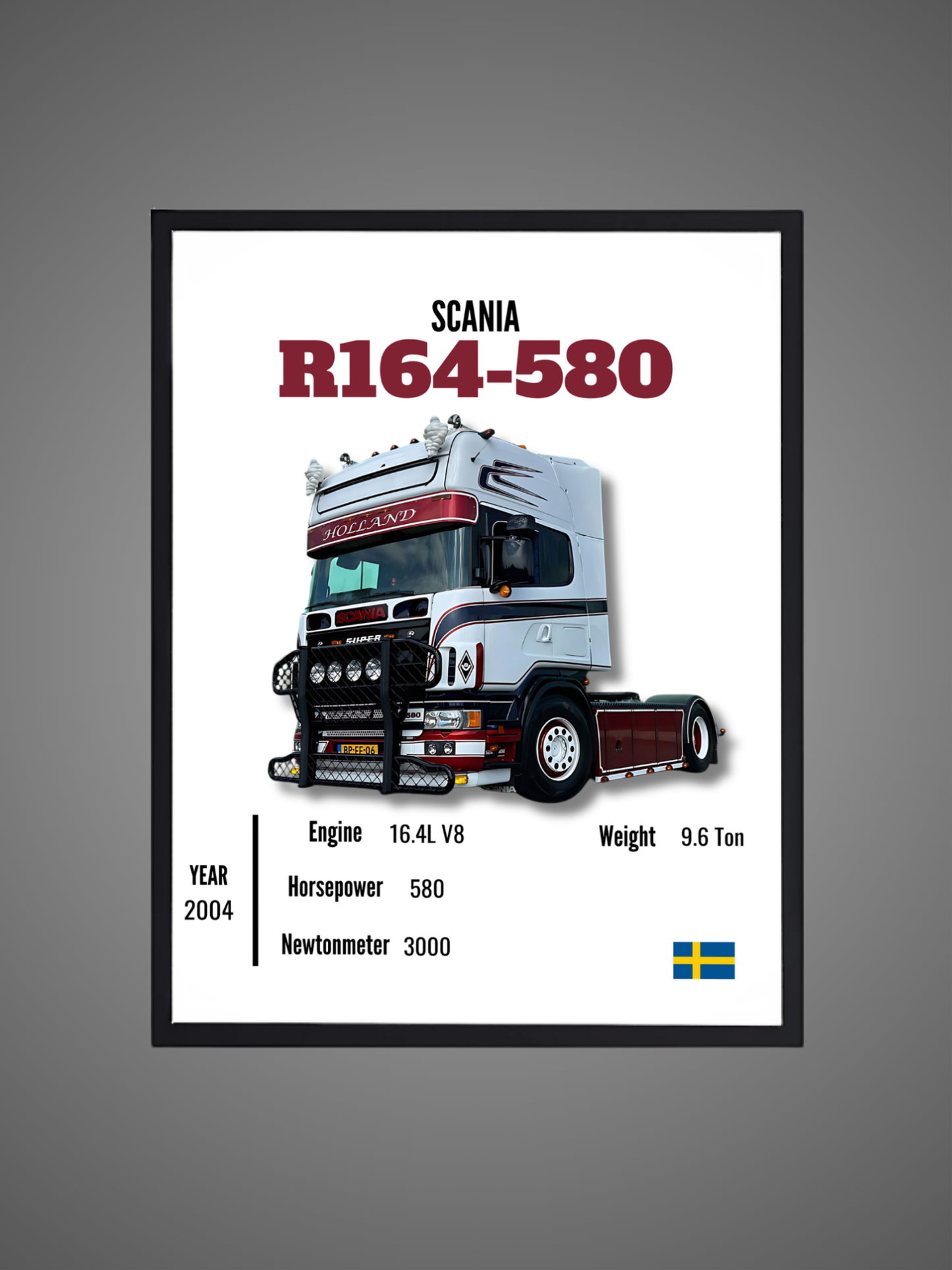 Scania R164-580 - Wall Poster