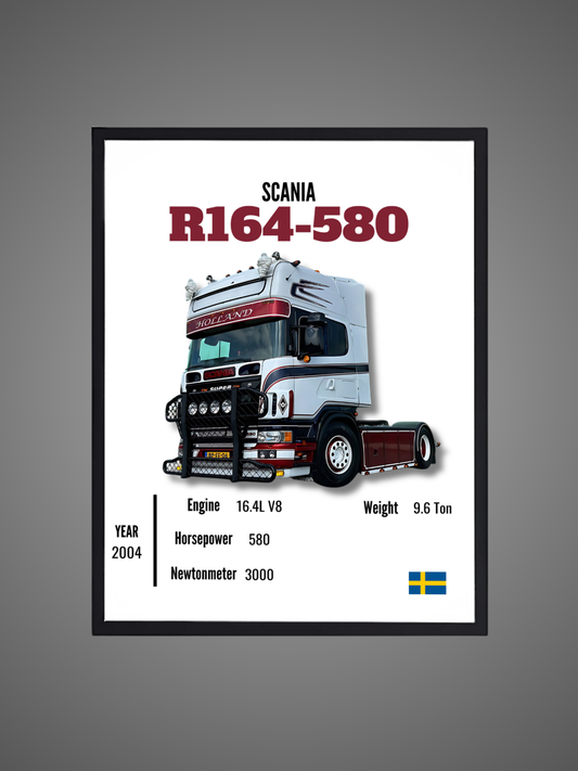 Scania R164-580 - Wall Poster