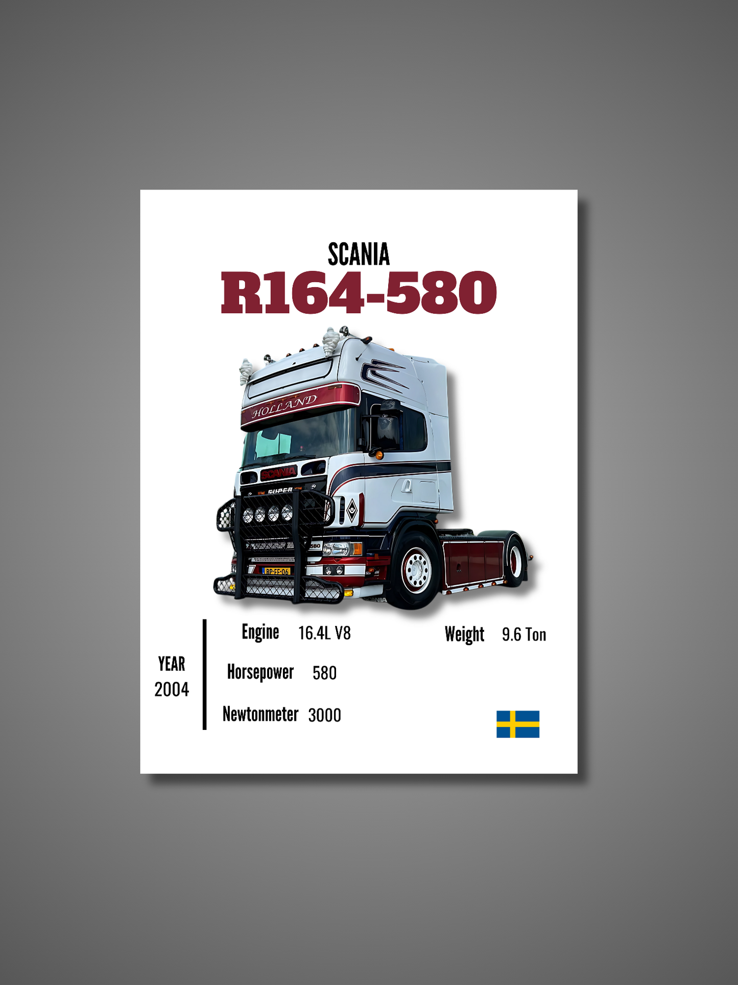 Scania R164-580 - Wall Poster