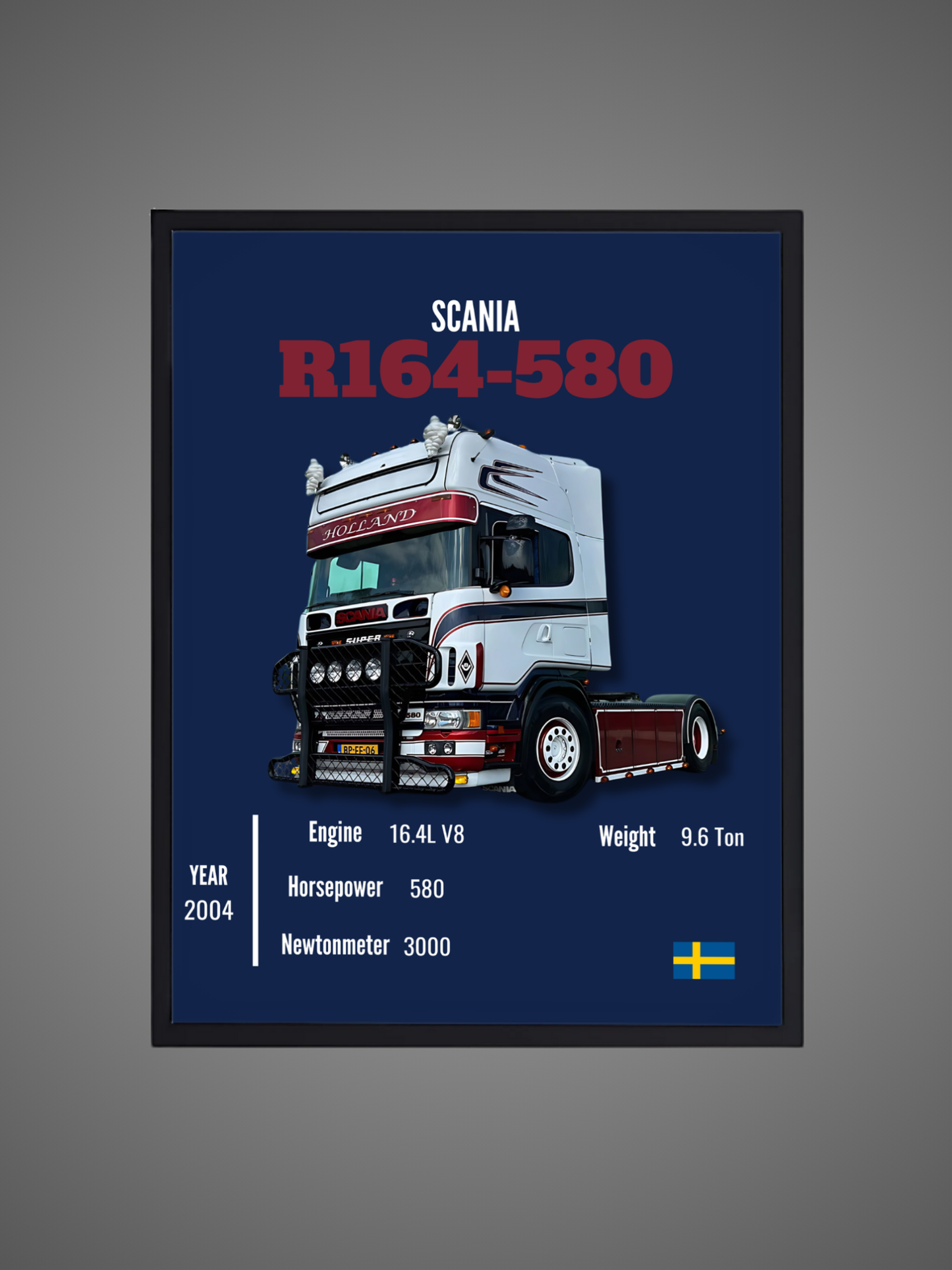 Scania R164-580 - Wall Poster